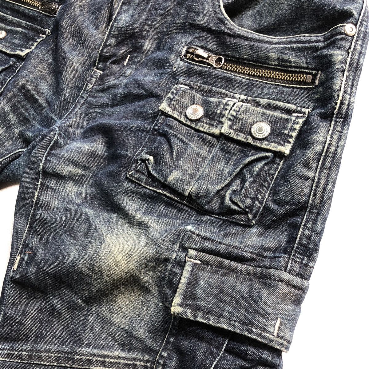 20471120 Japan R.P.T. Bushpant Motorcycle Zip Cargo Patina Fades Pant Size US 31 - 8 Thumbnail