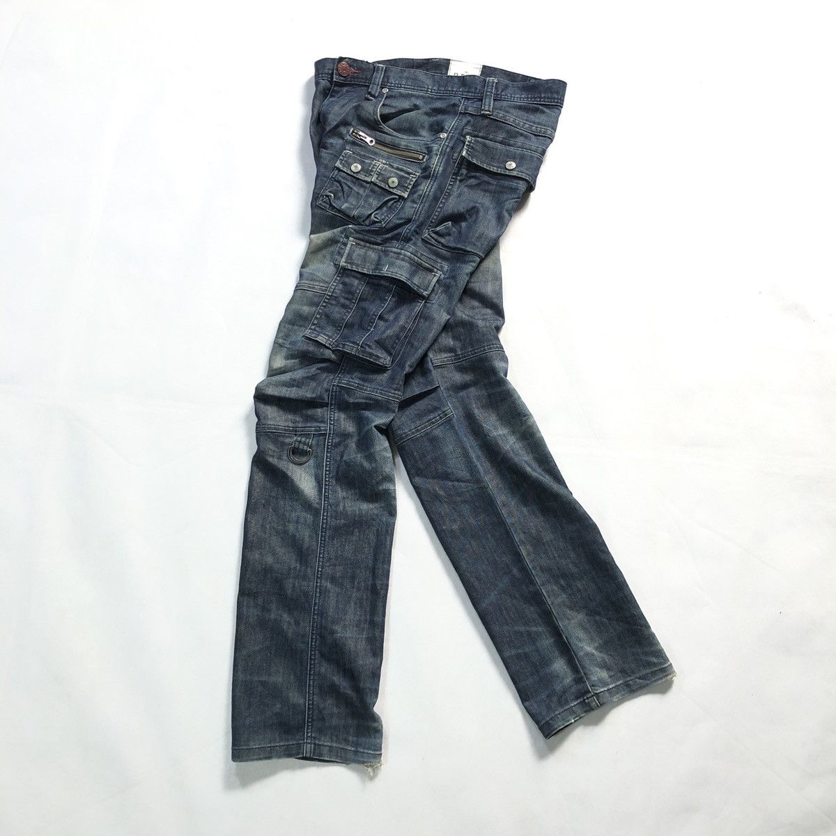 20471120 Japan R.P.T. Bushpant Motorcycle Zip Cargo Patina Fades Pant Size US 31 - 15 Thumbnail