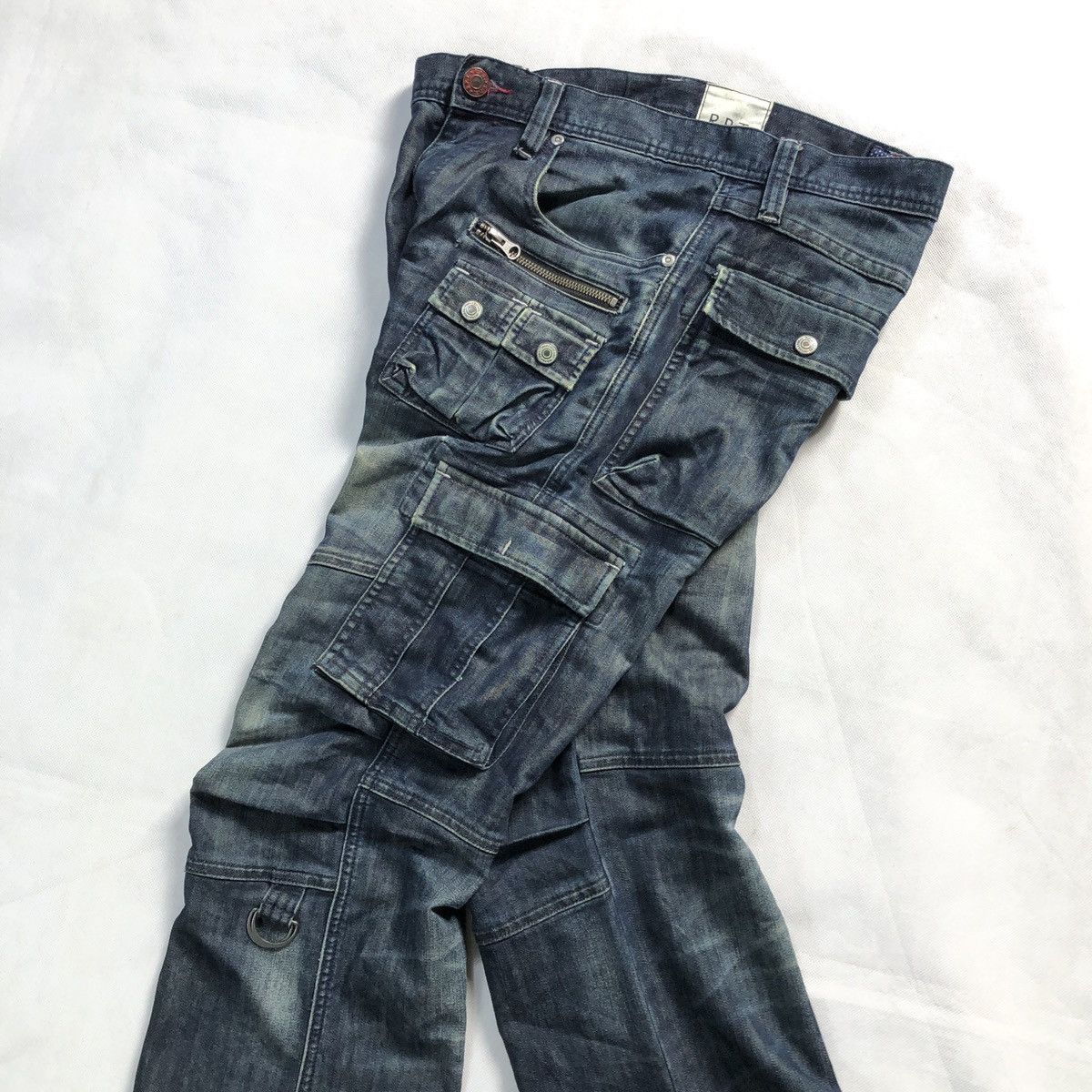 20471120 Japan R.P.T. Bushpant Motorcycle Zip Cargo Patina Fades Pant Size US 31 - 16 Thumbnail
