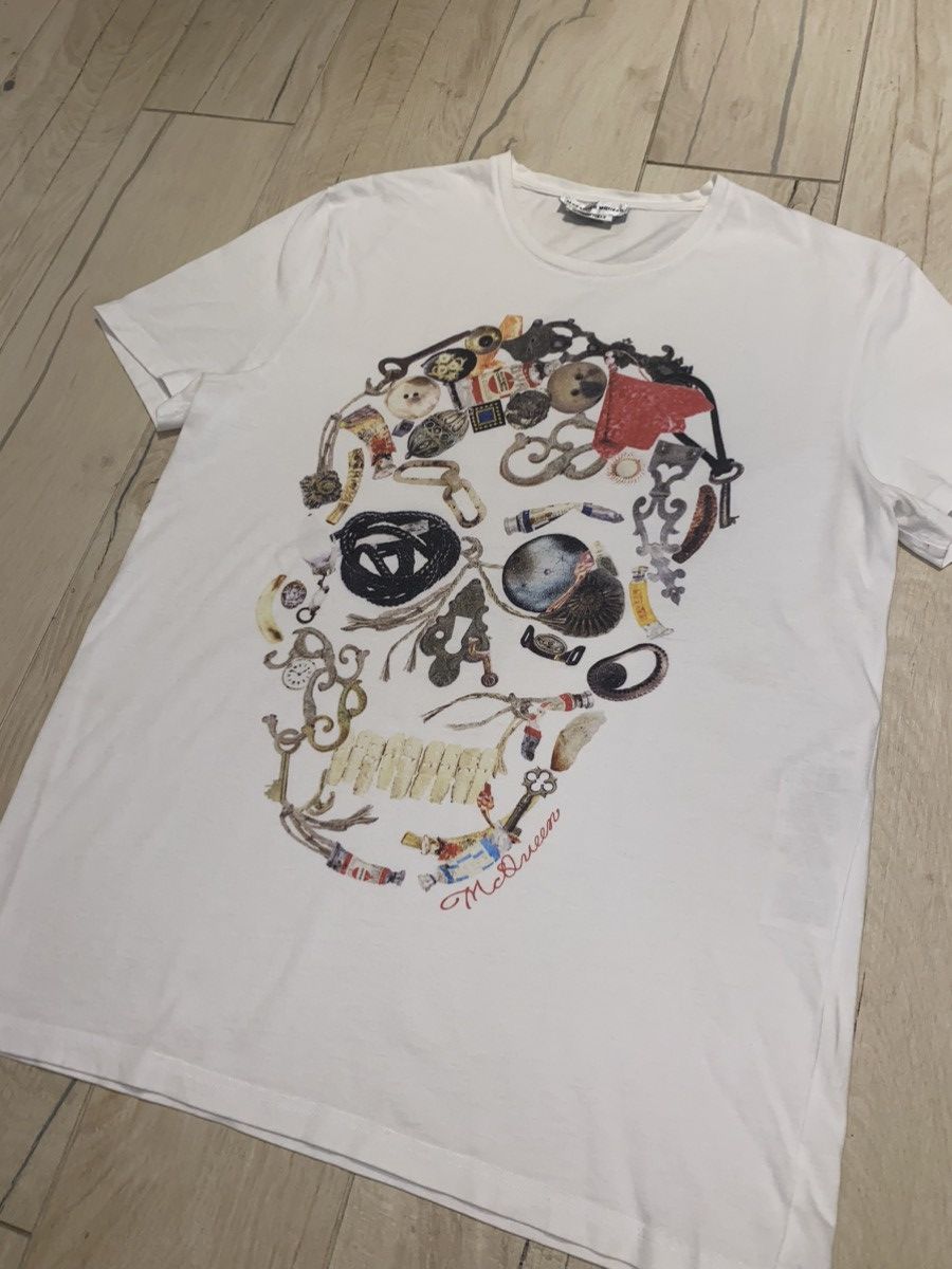 Alexander McQueen AW18 Alexander McQueen Skull Artwork Logo White T-Shirt Size US M / EU 48-50 / 2 - 2 Thumbnail