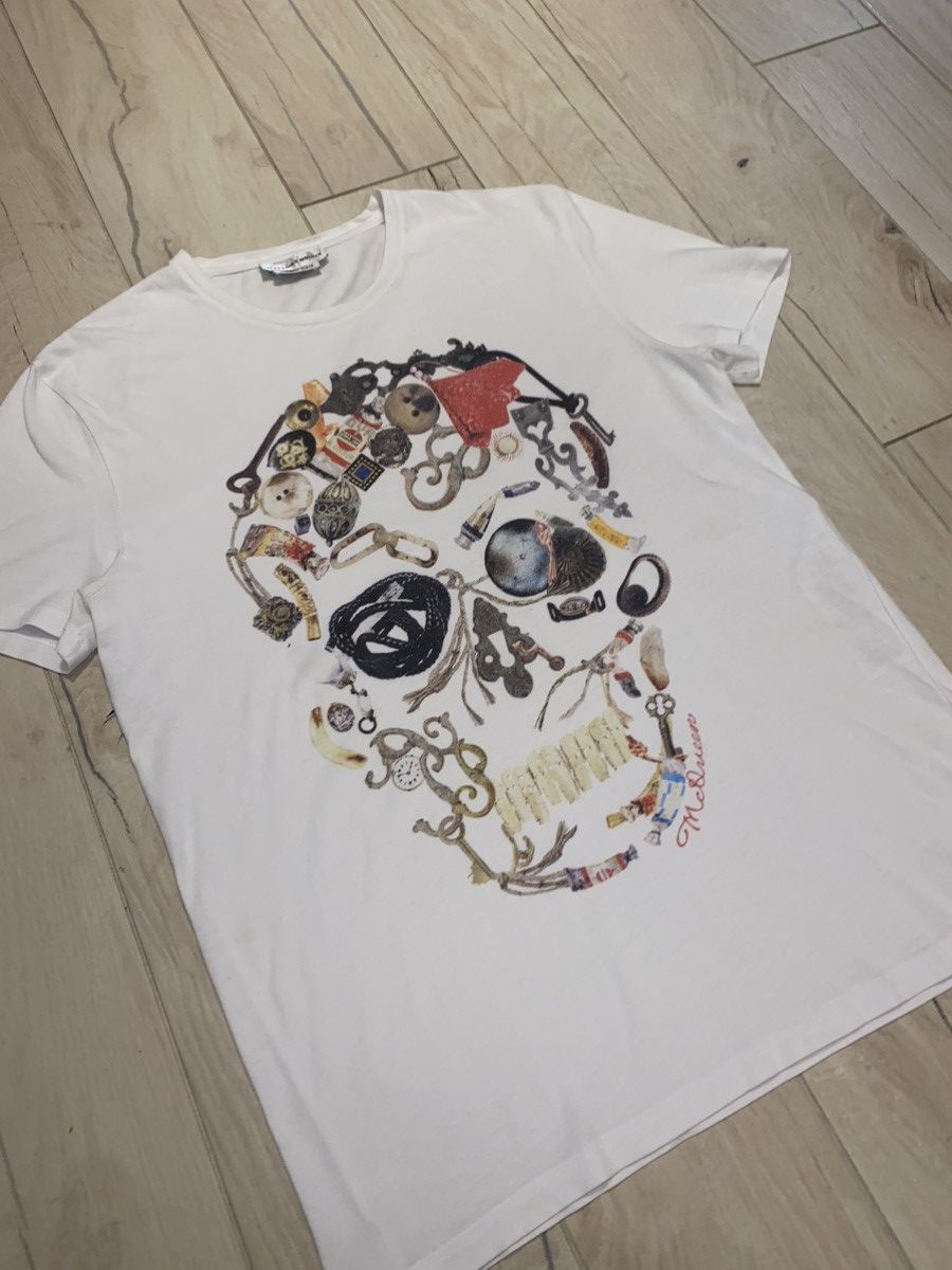 Alexander McQueen AW18 Alexander McQueen Skull Artwork Logo White T-Shirt Size US M / EU 48-50 / 2 - 3 Thumbnail