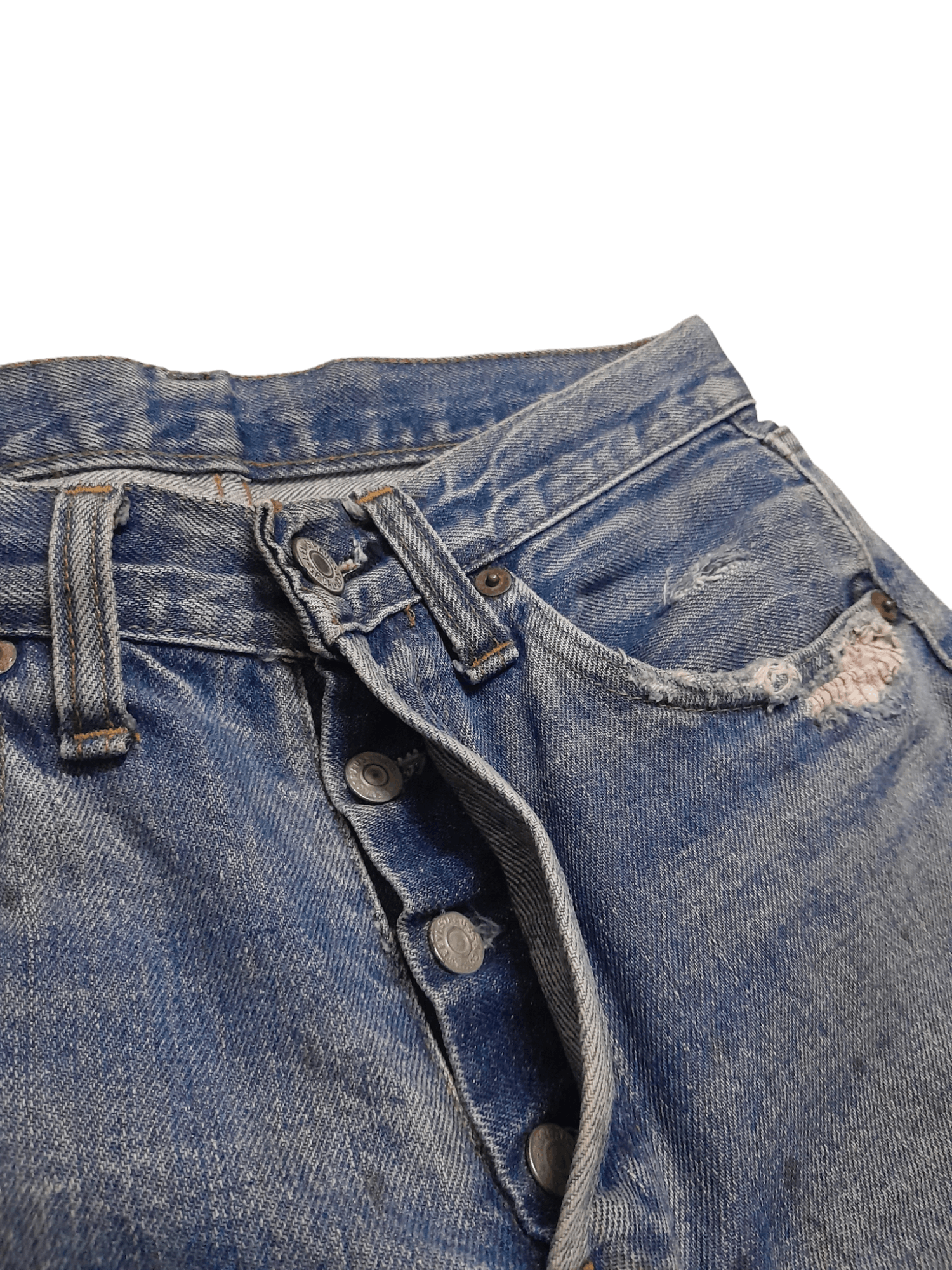 Levi's 70s Levis 501 Single Stitch #6 Selvedge Usa Denim (E923) Size US 27 - 4 Thumbnail