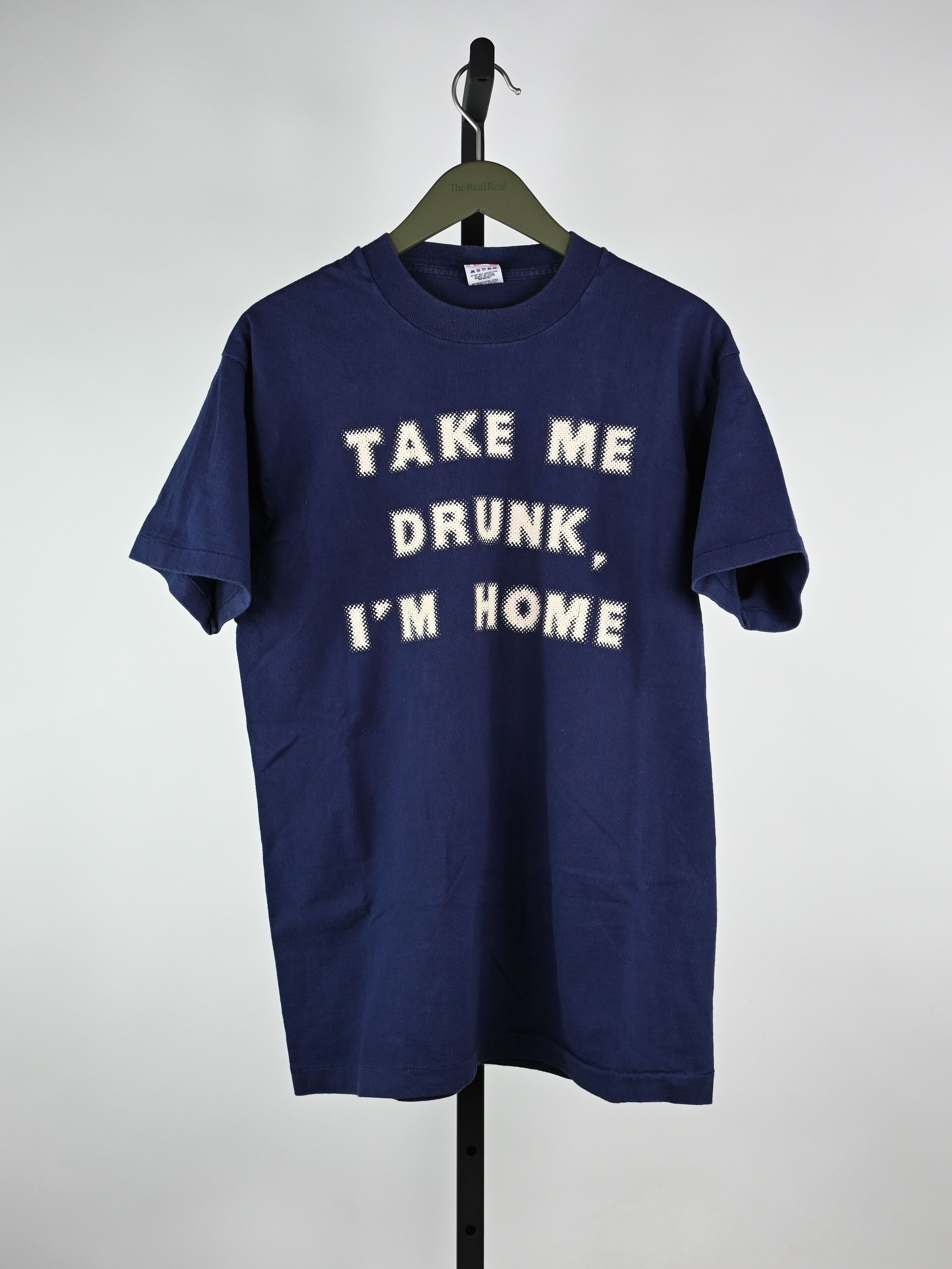 Pre-owned Made In Usa X Vintage 90's Vintage “take Me Drunk In Navy