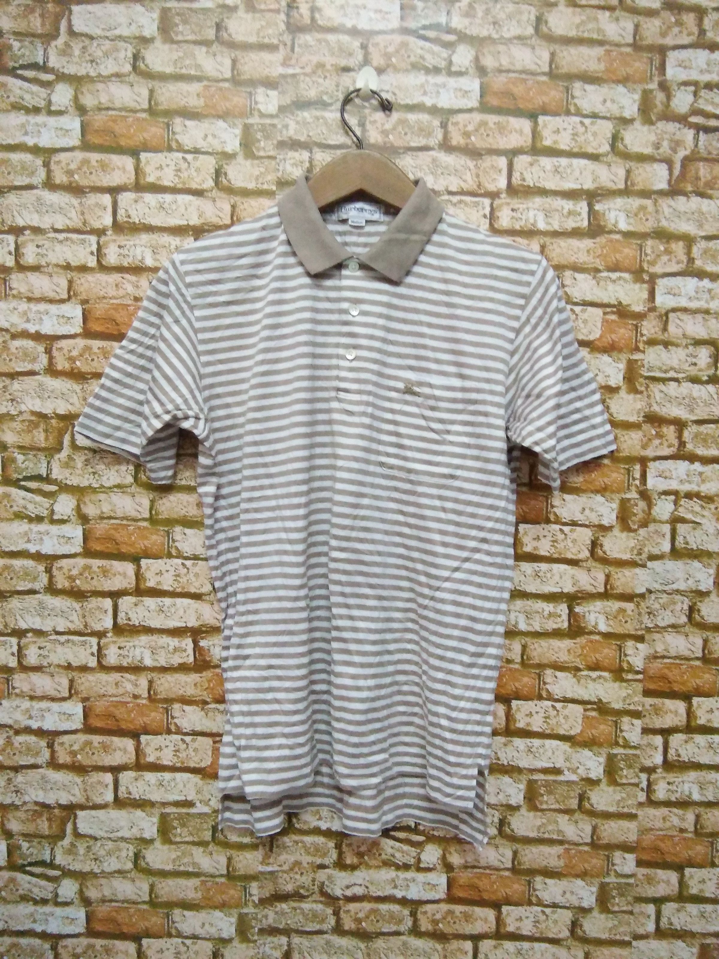 Burberry BURBERRY polo shirt single stitch (A130) Size US M / EU 48-50 / 2 - 1 Thumbnail