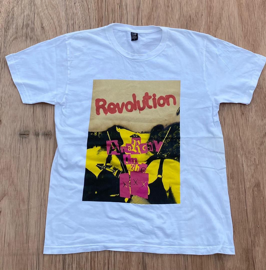 image of Art x Vintage Tee Revoluy Anarchy A30 in White, Men's (Size Large)