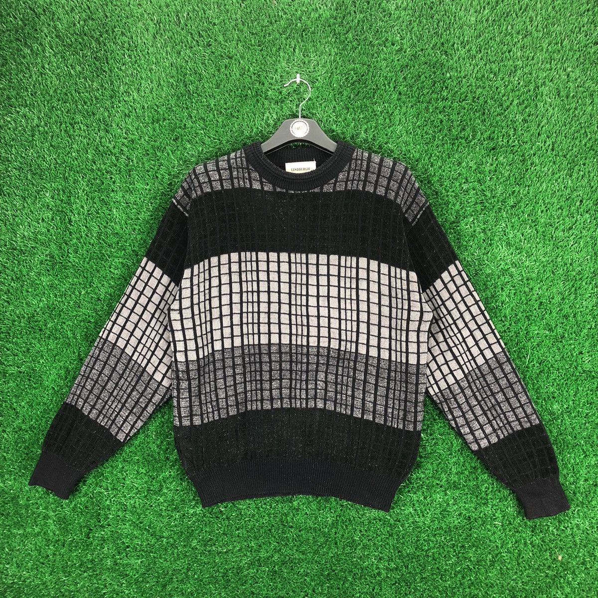 image of Aran Isles Knitwear x Coloured Cable Knit Sweater Vintage 90's Lindbergh Knit Sweater Striped Color