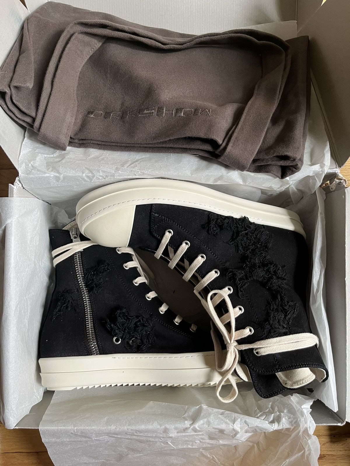 Rick Owens Rick Owens Ramones slash destroyed sneakers | Grailed