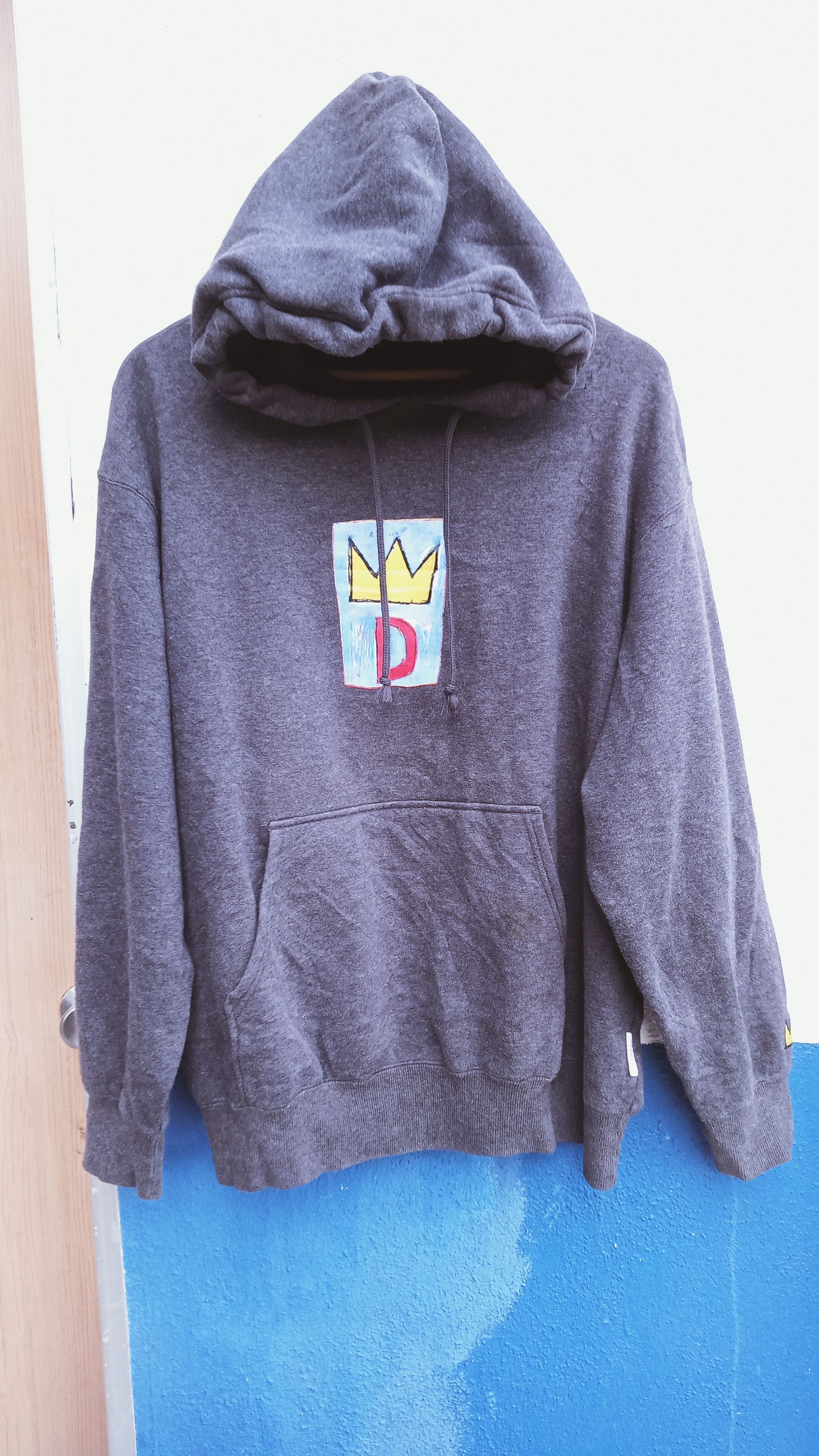 image of Vintage Y2K Jean Michel Basquiat Hoodies in Dark Gray, Men's (Size XL)