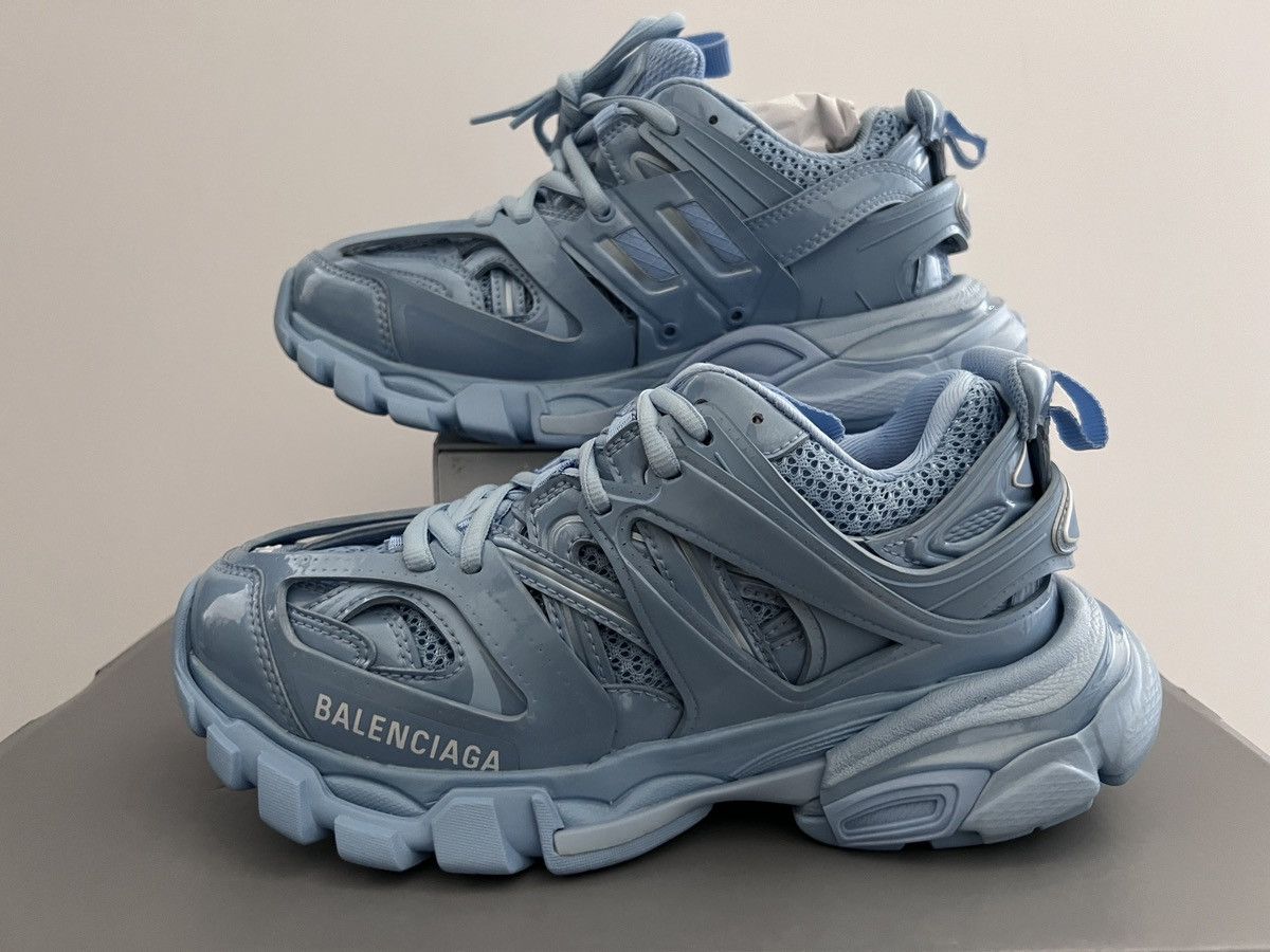 Balenciaga Balenciaga track sneaker light blue metallics Size US 5 / IT 35 - 1 Thumbnail