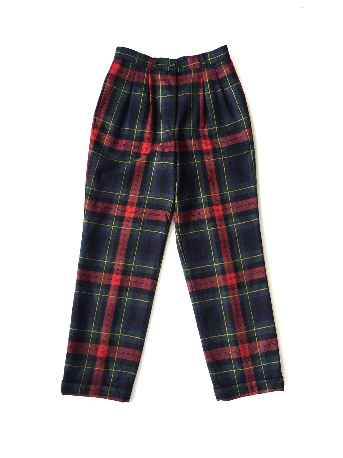 Austin Reed Austin Reed 🇬🇧 Check Plaid Gabardine Wool Pants Size US 28 / EU 44 - 1 Thumbnail