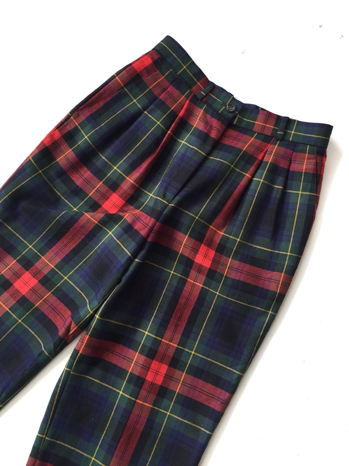 Austin Reed Austin Reed 🇬🇧 Check Plaid Gabardine Wool Pants Size US 28 / EU 44 - 2 Thumbnail
