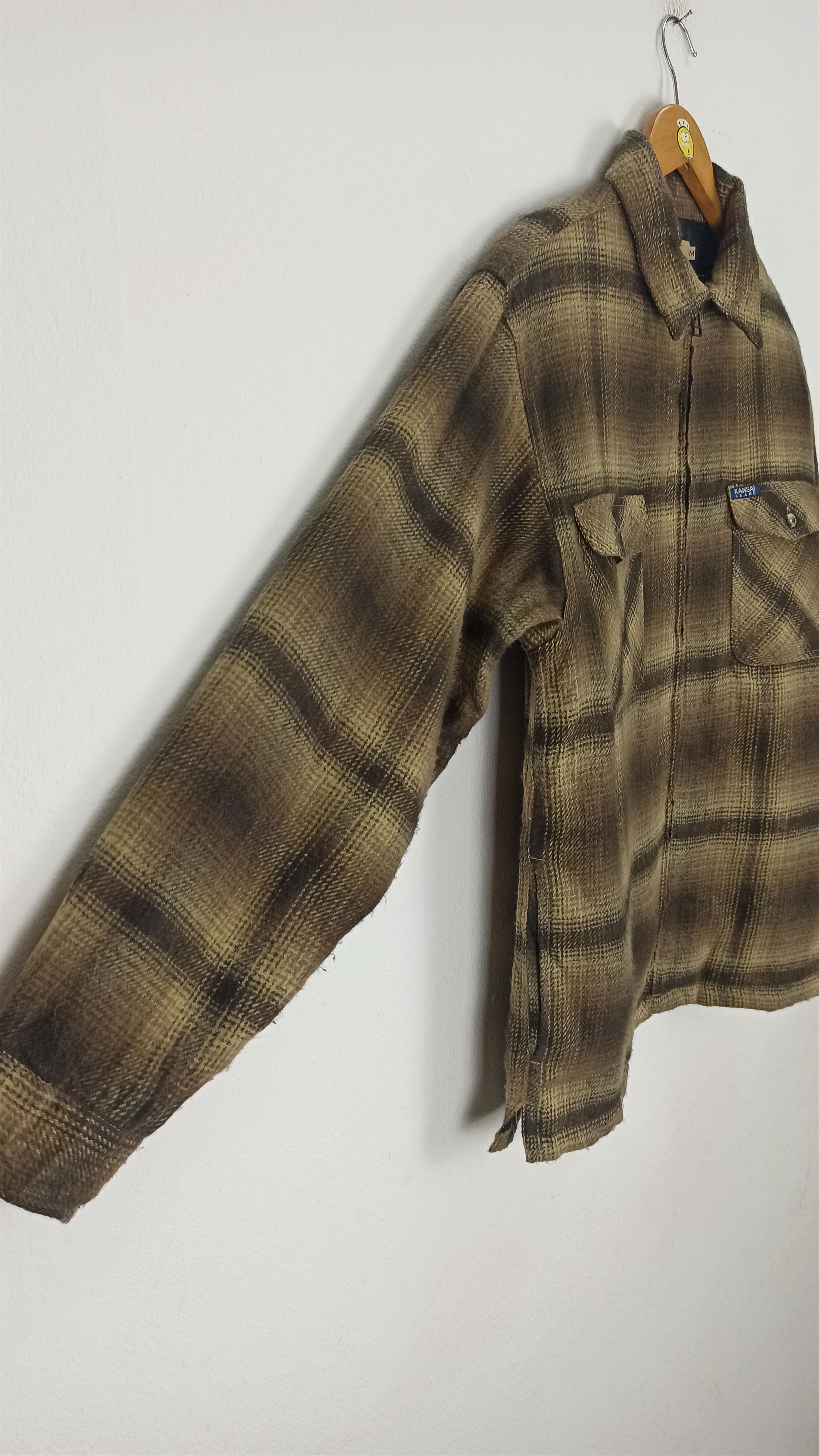 Japanese Brand 🔥Rare🔥 Kansai Jeans Flannel Ups Button Wool Size US M / EU 48-50 / 2 - 3 Thumbnail