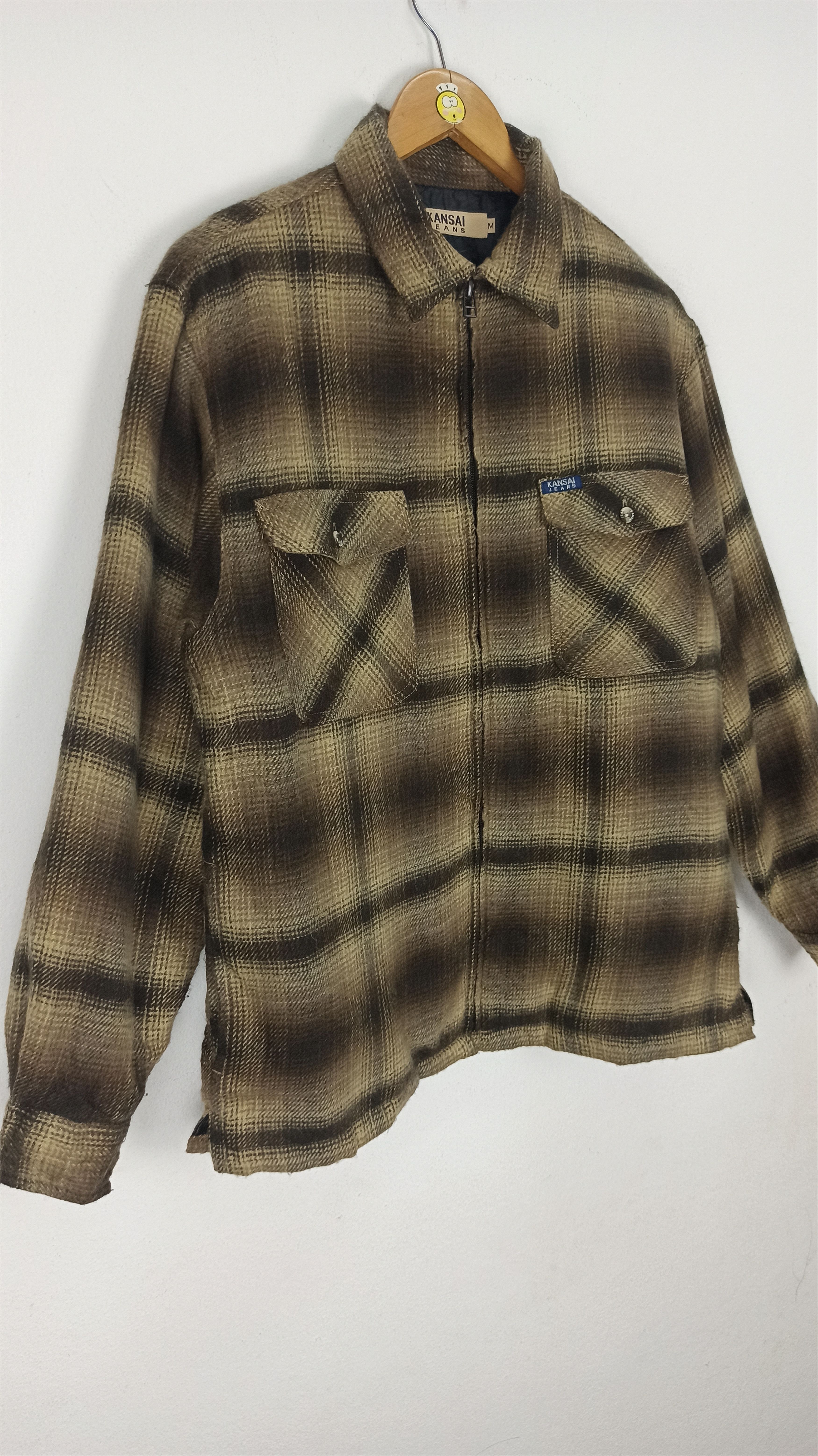 Japanese Brand 🔥Rare🔥 Kansai Jeans Flannel Ups Button Wool Size US M / EU 48-50 / 2 - 2 Thumbnail