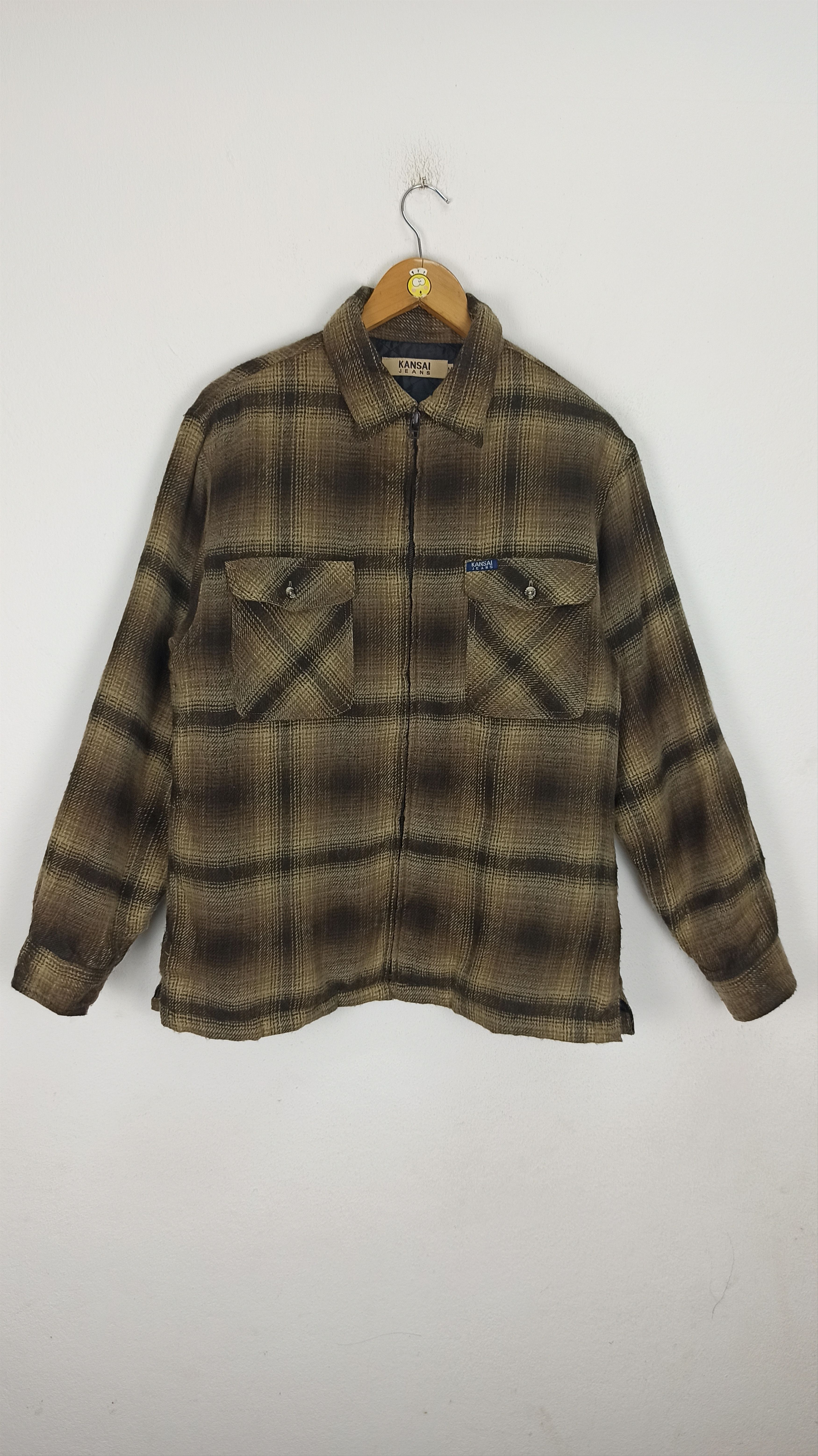 Japanese Brand 🔥Rare🔥 Kansai Jeans Flannel Ups Button Wool Size US M / EU 48-50 / 2 - 1 Thumbnail