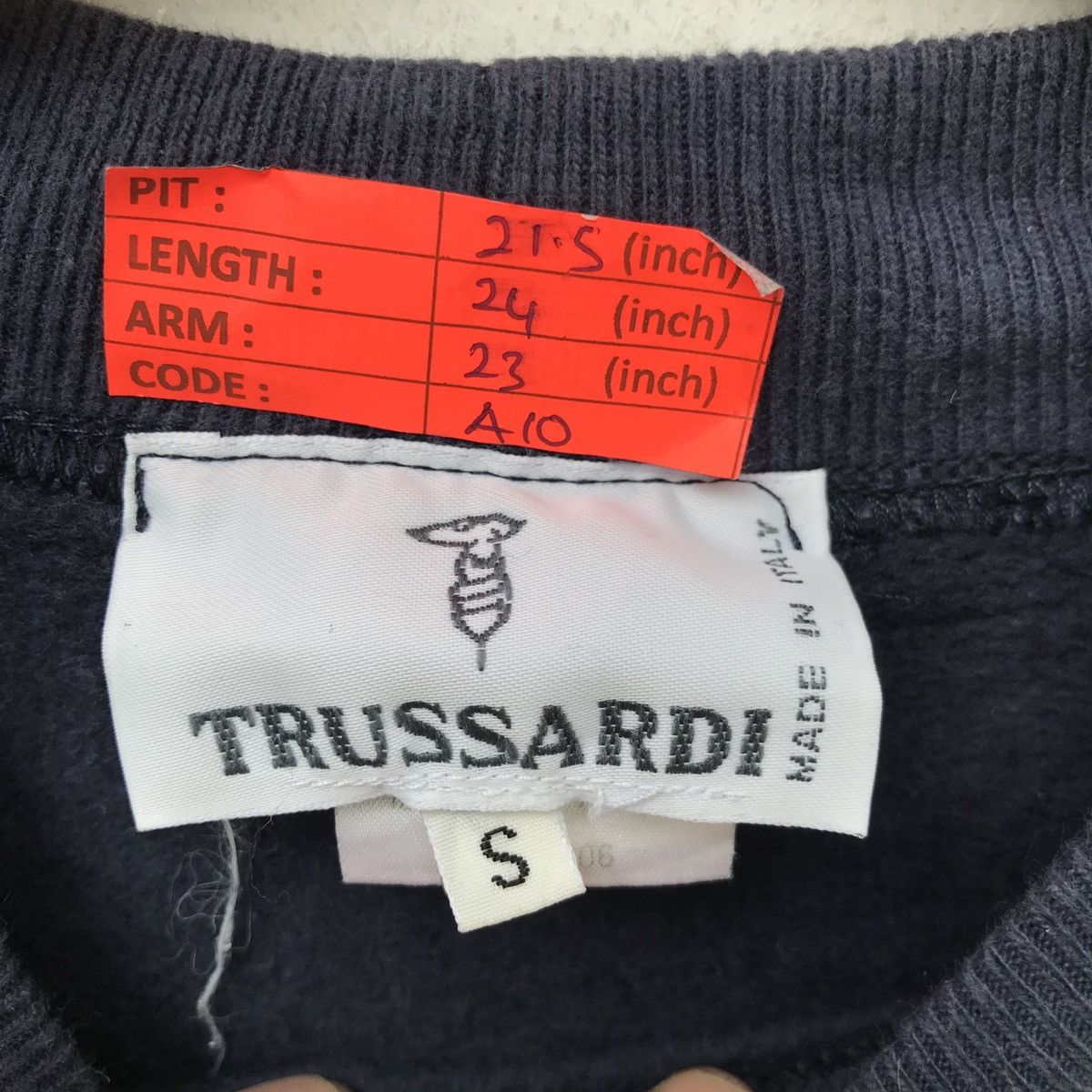Trussardi × Vintage Vintage Trussardi Big Logo Sweatshirt Spell Out Size US S / EU 44-46 / 1 - 4 Thumbnail