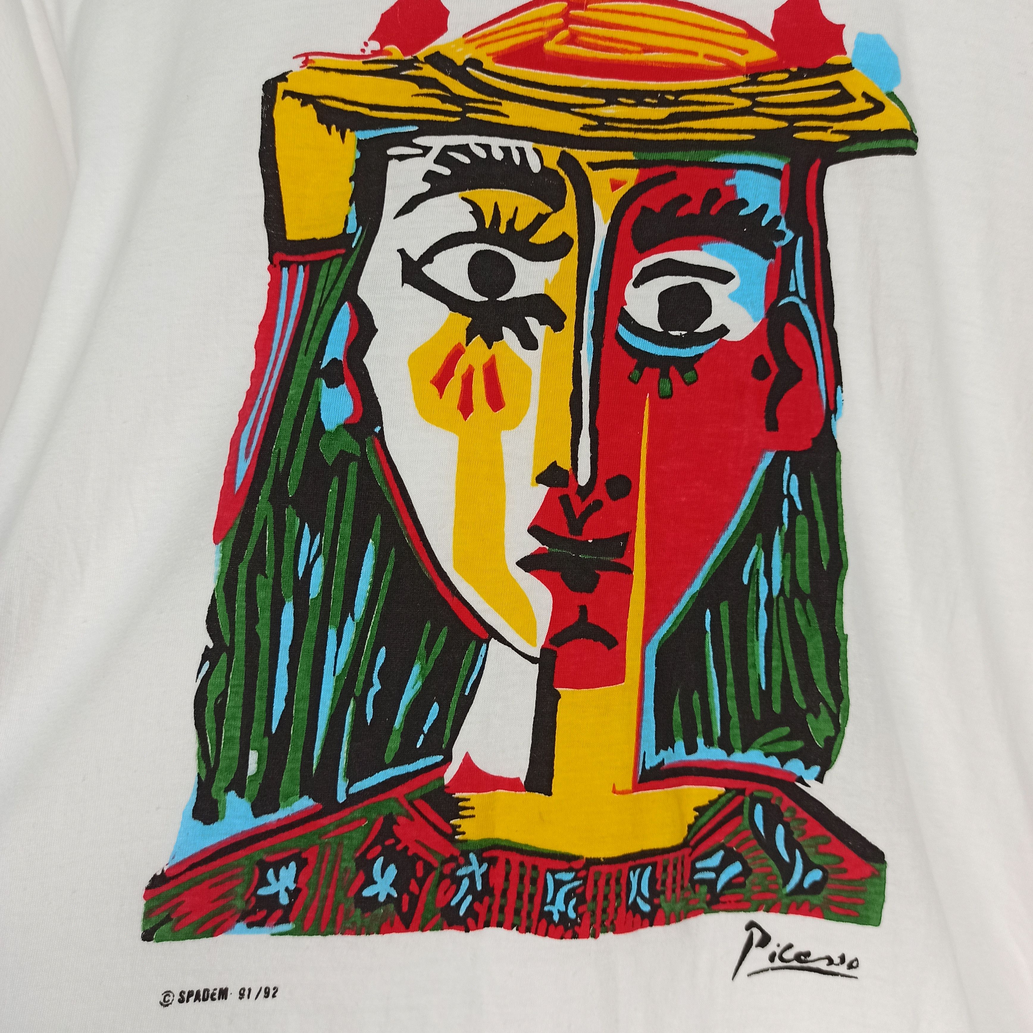 Vintage Vintage 90's Picasso Copyright Spadem 91/92 Tshirt Size US M / EU 48-50 / 2 - 2 Thumbnail