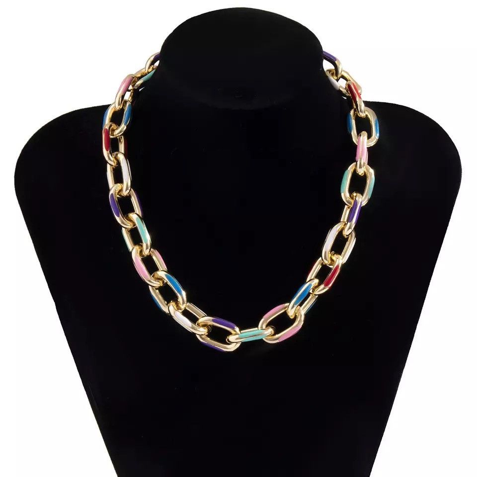Jewelry Hip Hop Ladies Rainbow Chain Bracelet Size ONE SIZE - 1 Thumbnail