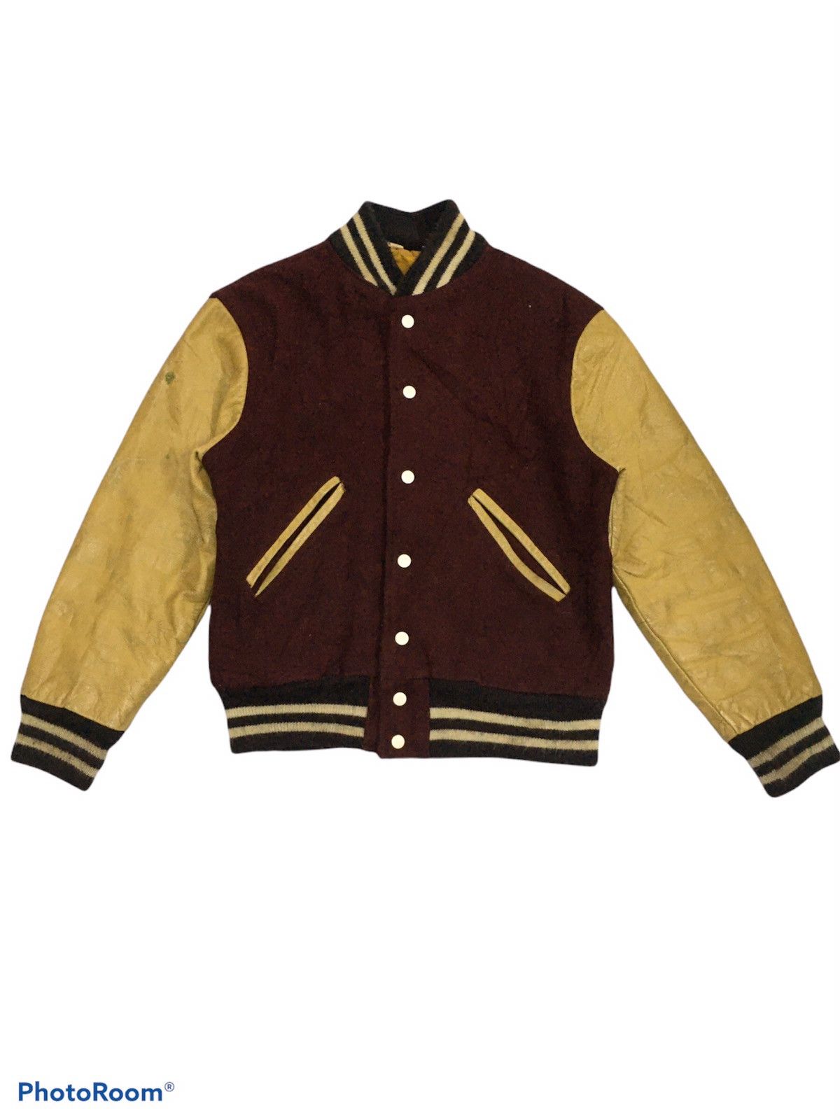 Vintage Vintage 80’s Varsity Jacket Wool/Leather Size US M / EU 48-50 / 2 - 1 Thumbnail