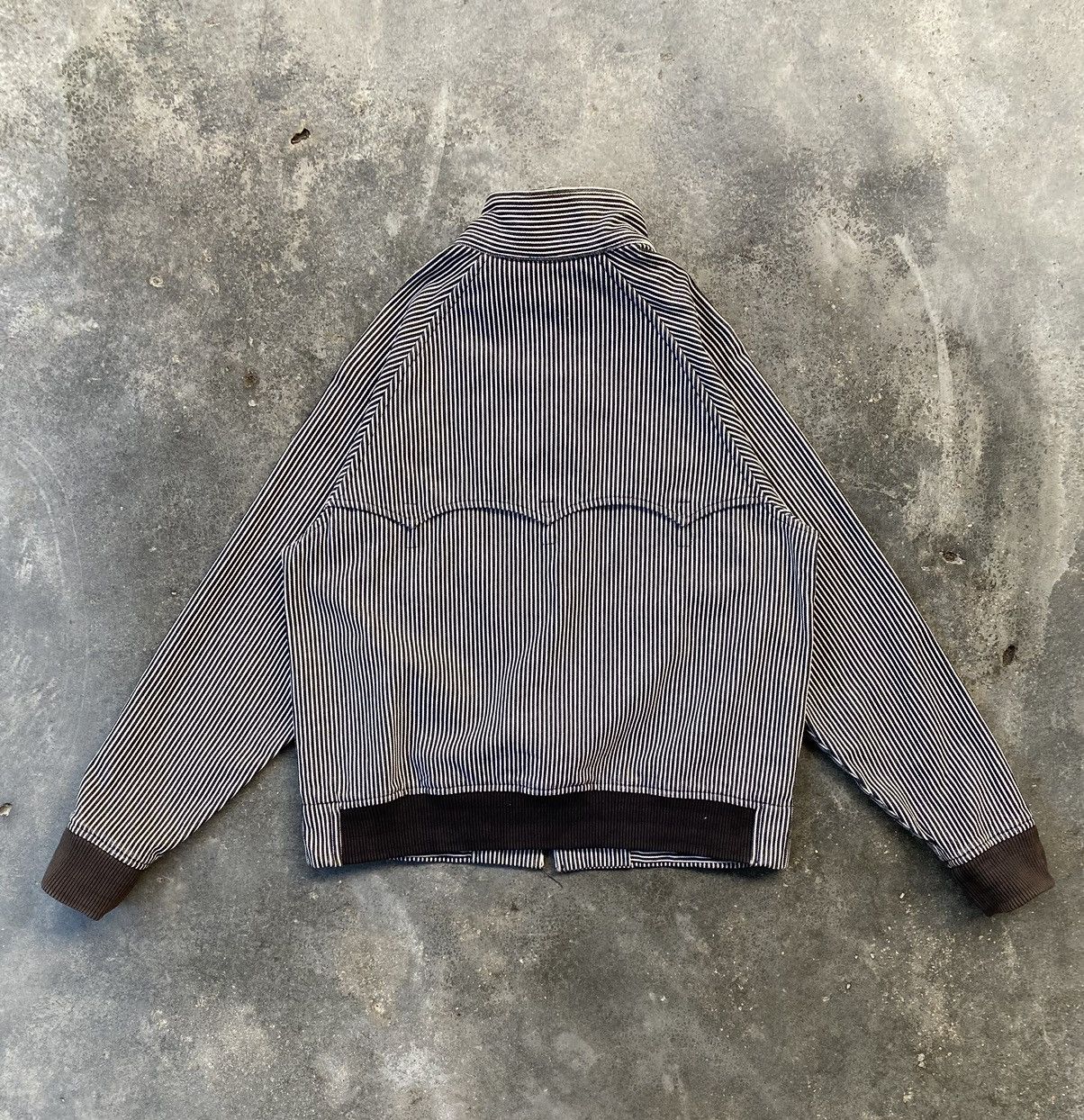Japanese Brand Vintage Movin Hickory Railroad Stripe Worker Jacket Size US M / EU 48-50 / 2 - 2 Thumbnail