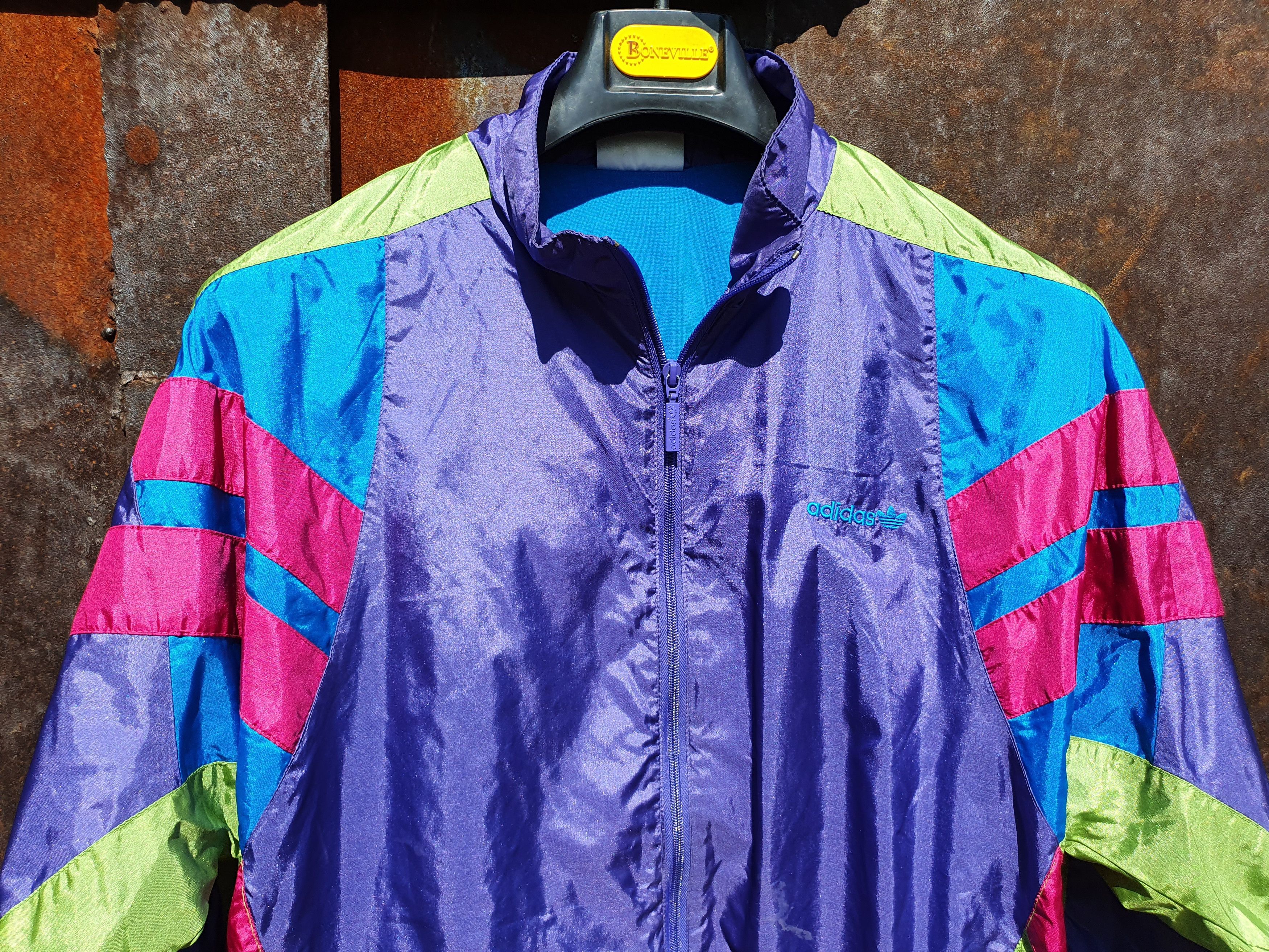 Adidas × Vintage 90s ADIDAS Electric Psychedelic Nylon Light Track Jacket Size US L / EU 52-54 / 3 - 2 Thumbnail