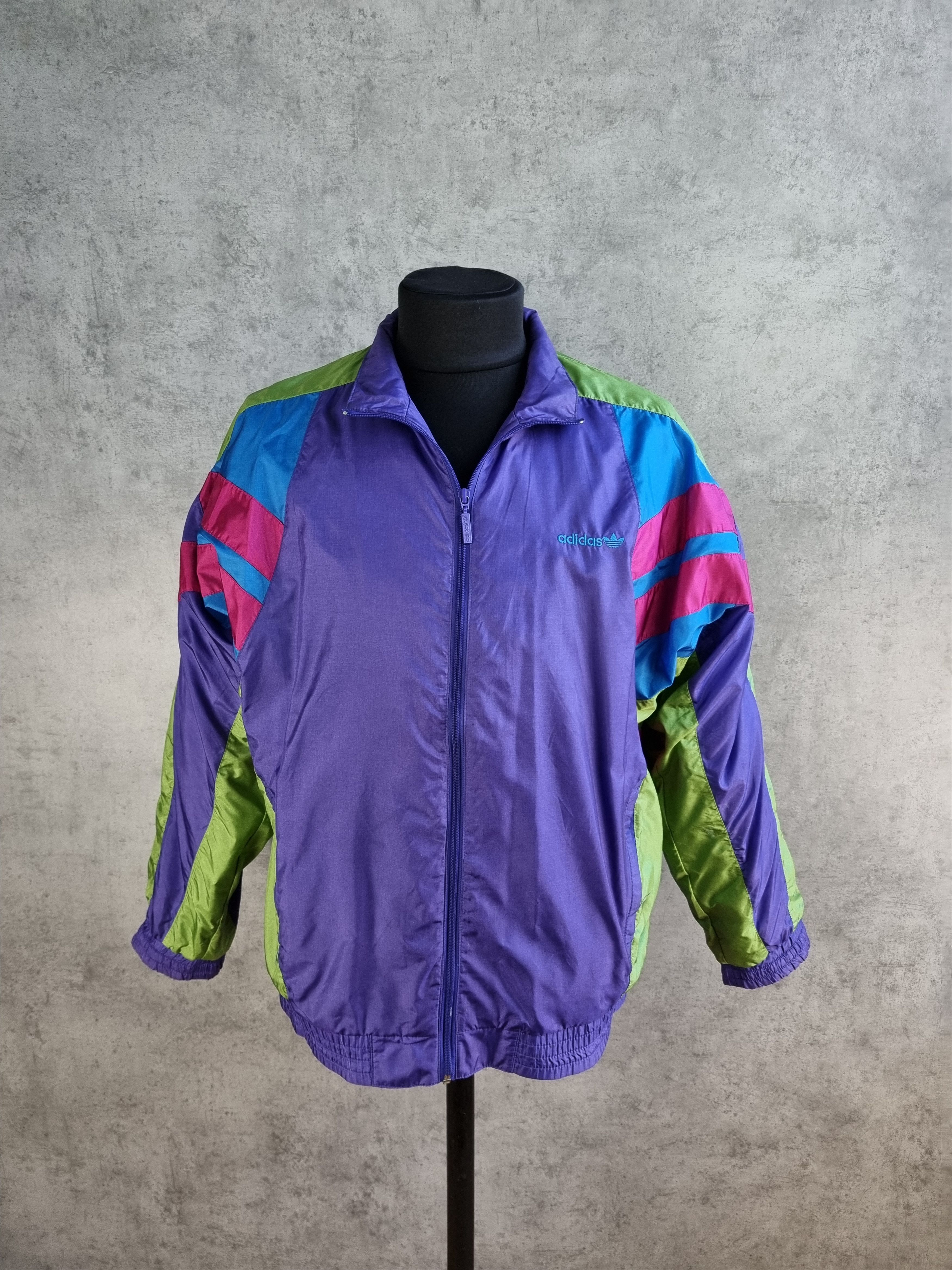 Adidas × Vintage 90s ADIDAS Electric Psychedelic Nylon Light Track Jacket Size US L / EU 52-54 / 3 - 3 Thumbnail