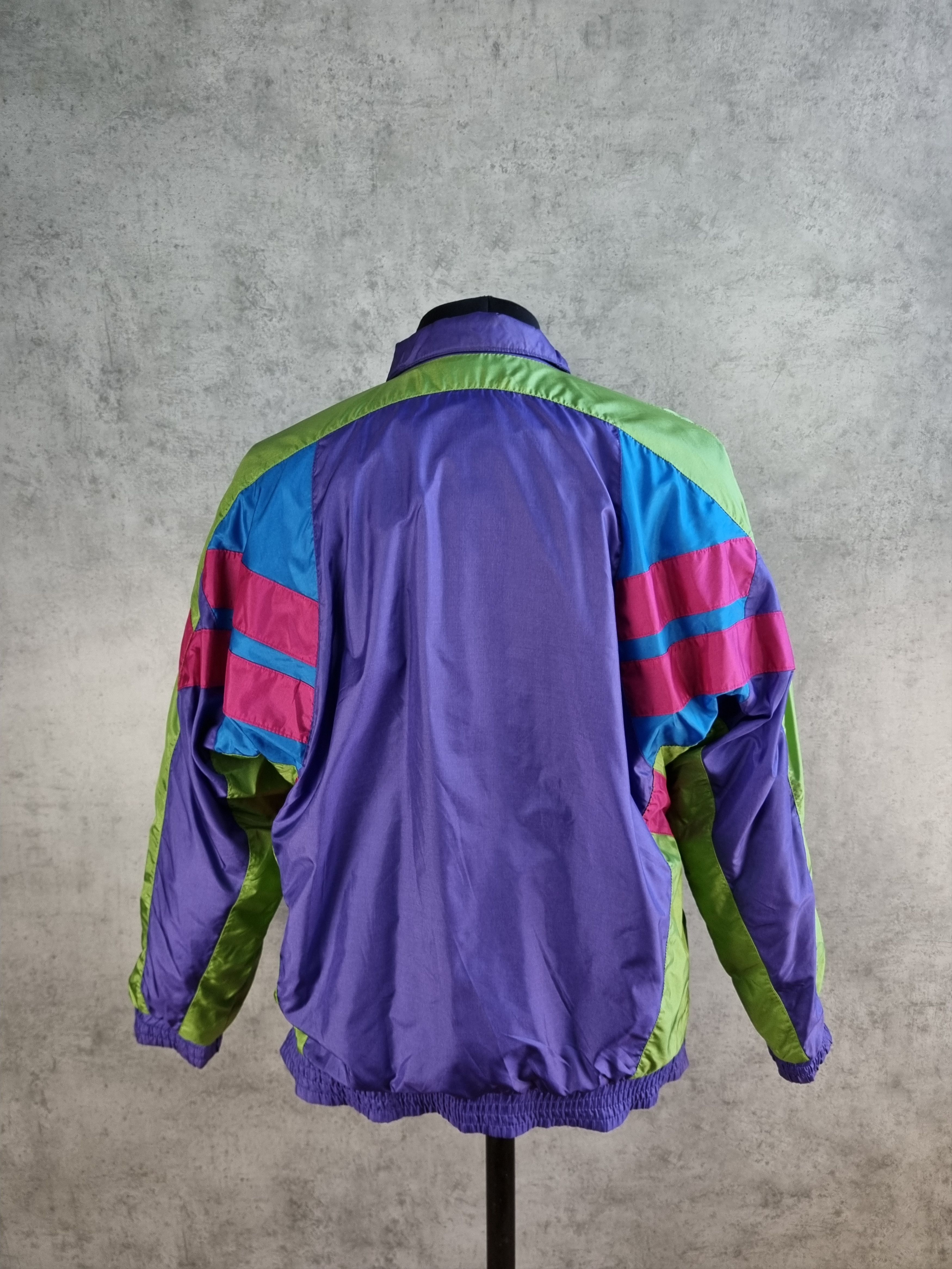 Adidas × Vintage 90s ADIDAS Electric Psychedelic Nylon Light Track Jacket Size US L / EU 52-54 / 3 - 6 Thumbnail