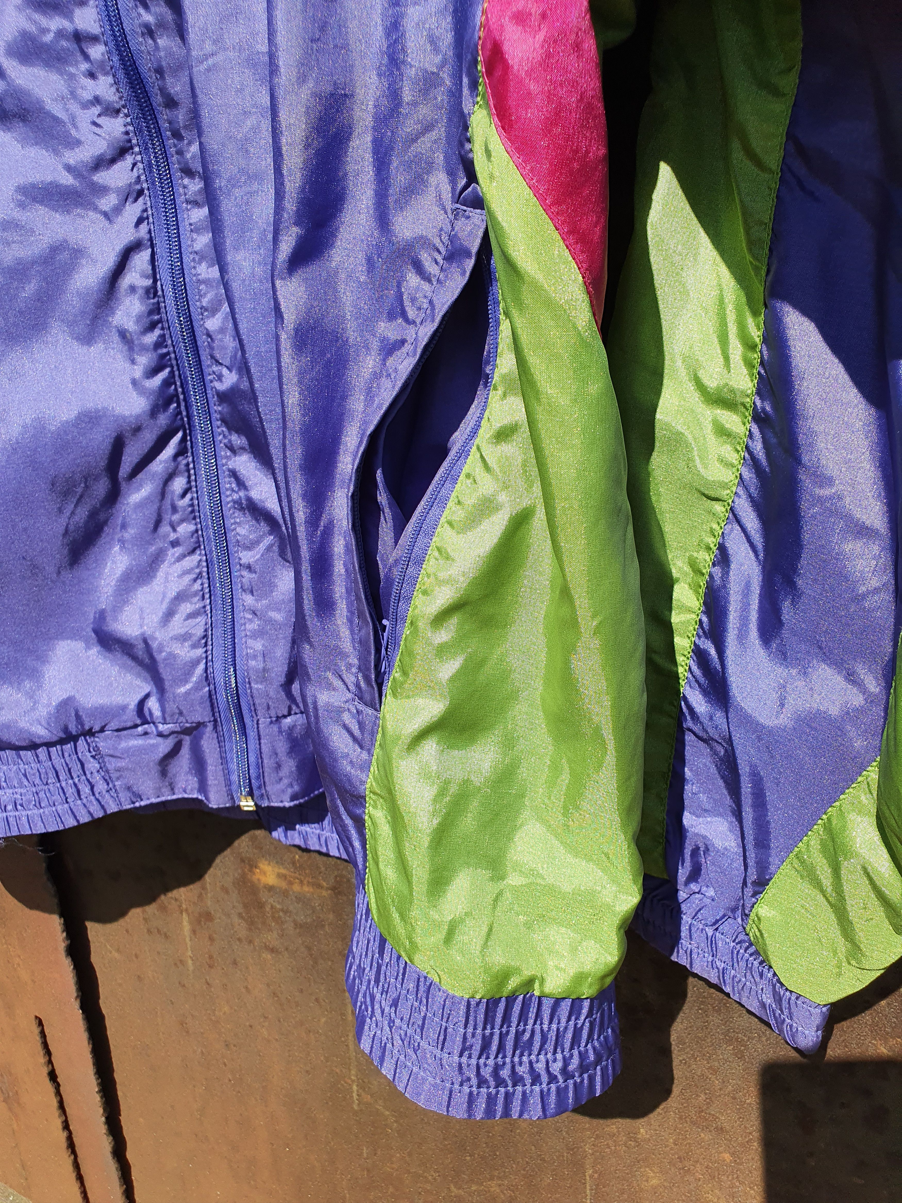 Adidas × Vintage 90s ADIDAS Electric Psychedelic Nylon Light Track Jacket Size US L / EU 52-54 / 3 - 15 Thumbnail