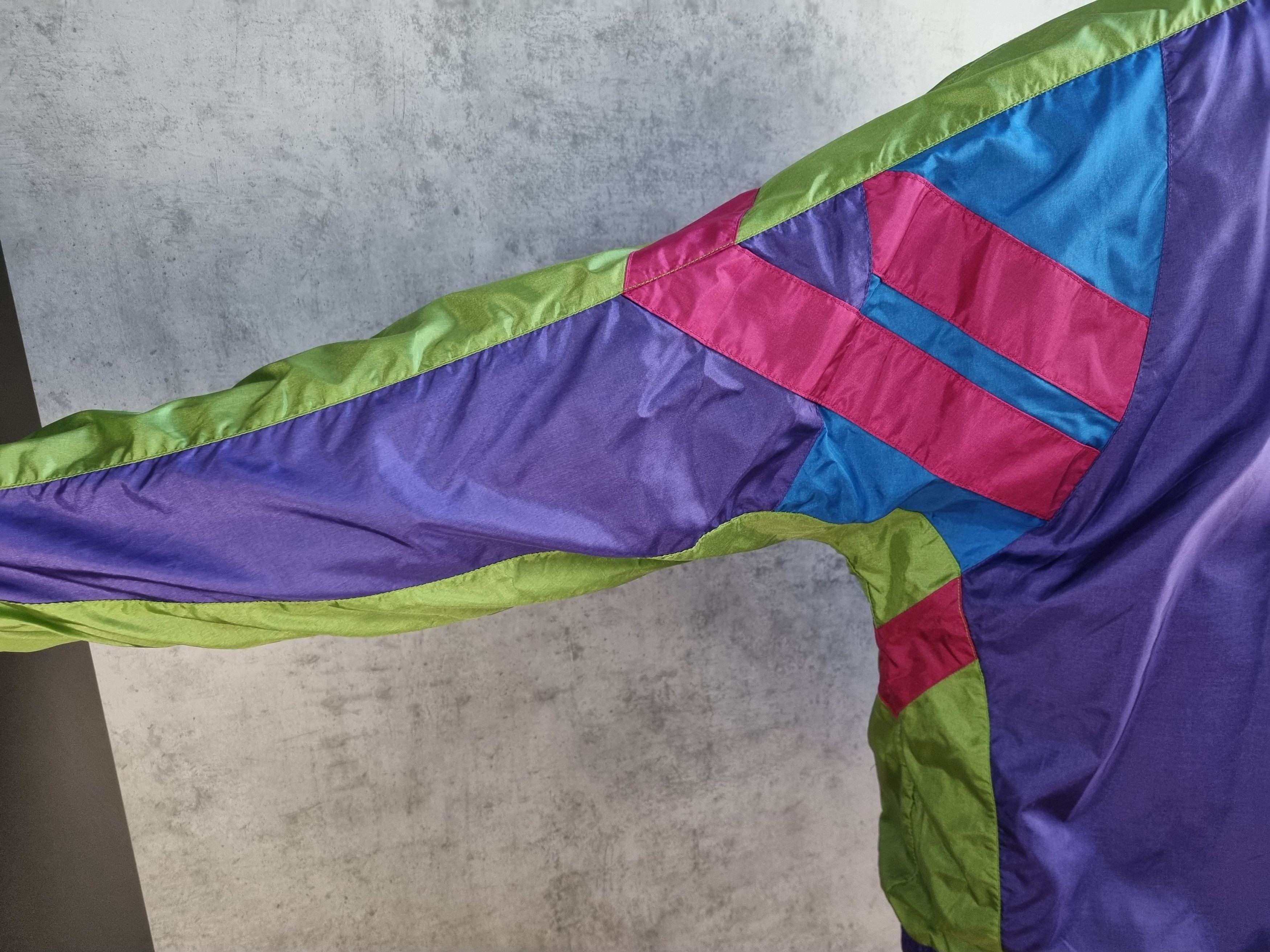 Adidas × Vintage 90s ADIDAS Electric Psychedelic Nylon Light Track Jacket Size US L / EU 52-54 / 3 - 10 Thumbnail