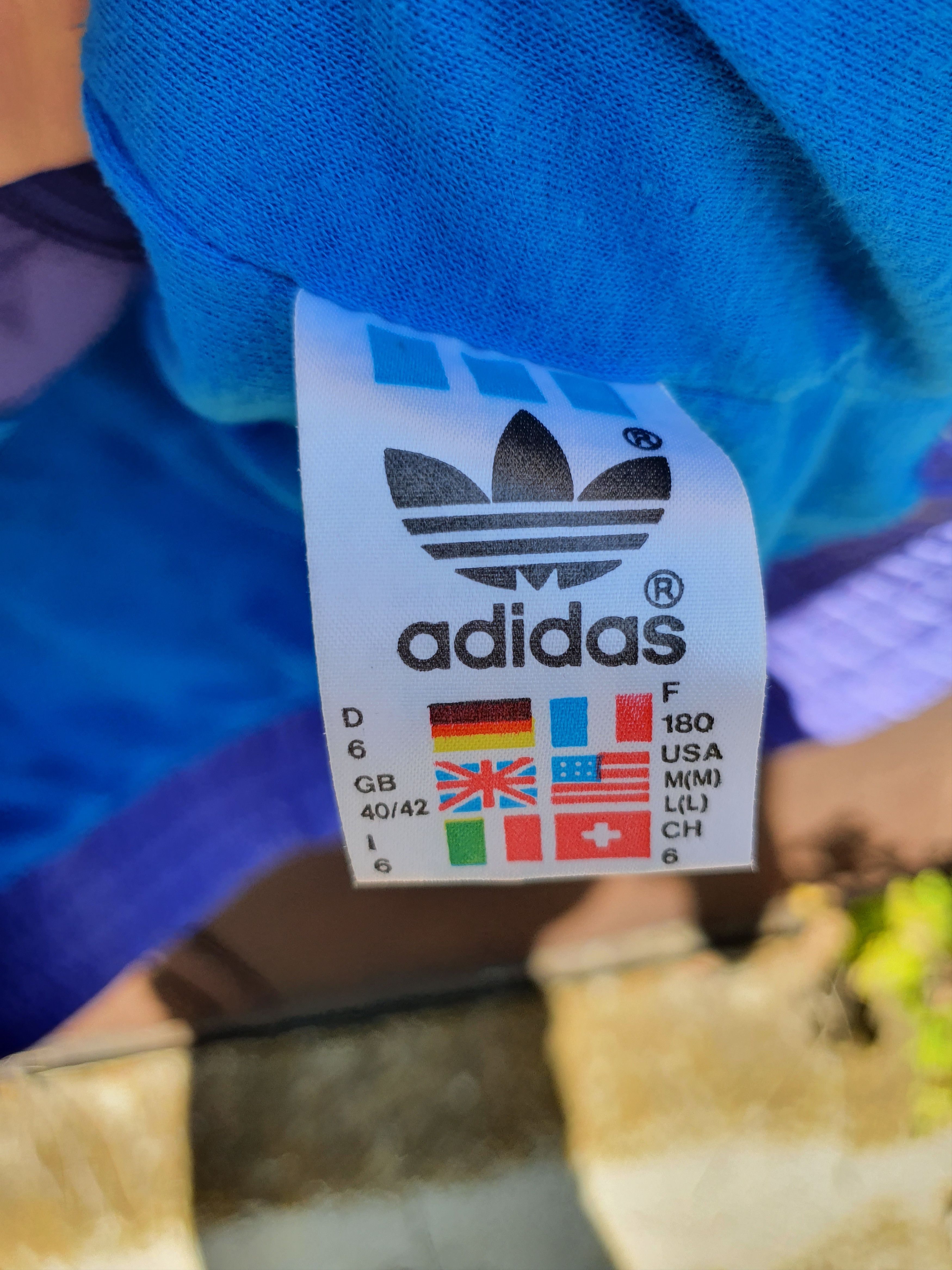 Adidas × Vintage 90s ADIDAS Electric Psychedelic Nylon Light Track Jacket Size US L / EU 52-54 / 3 - 13 Thumbnail