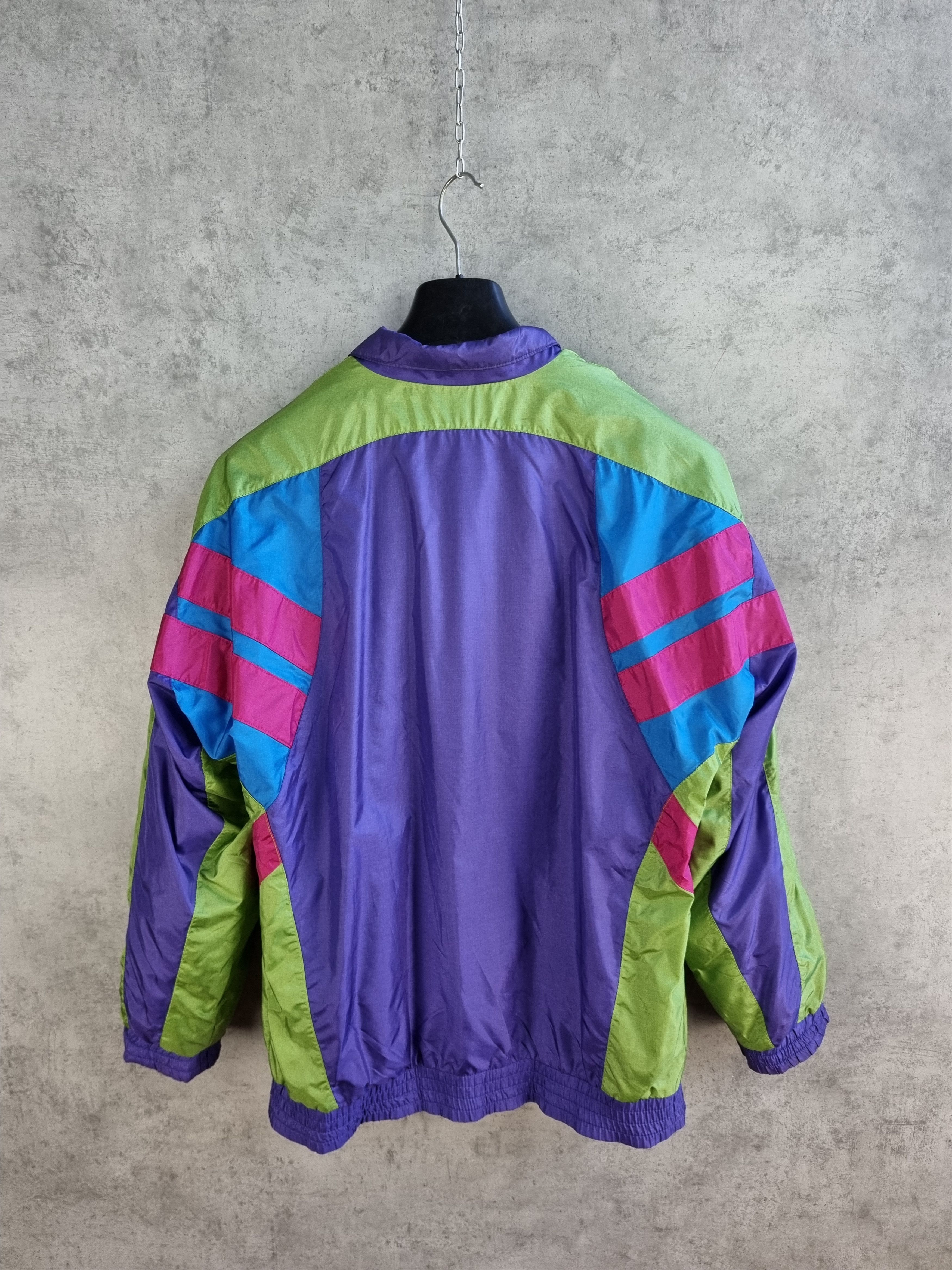 Adidas × Vintage 90s ADIDAS Electric Psychedelic Nylon Light Track Jacket Size US L / EU 52-54 / 3 - 5 Thumbnail