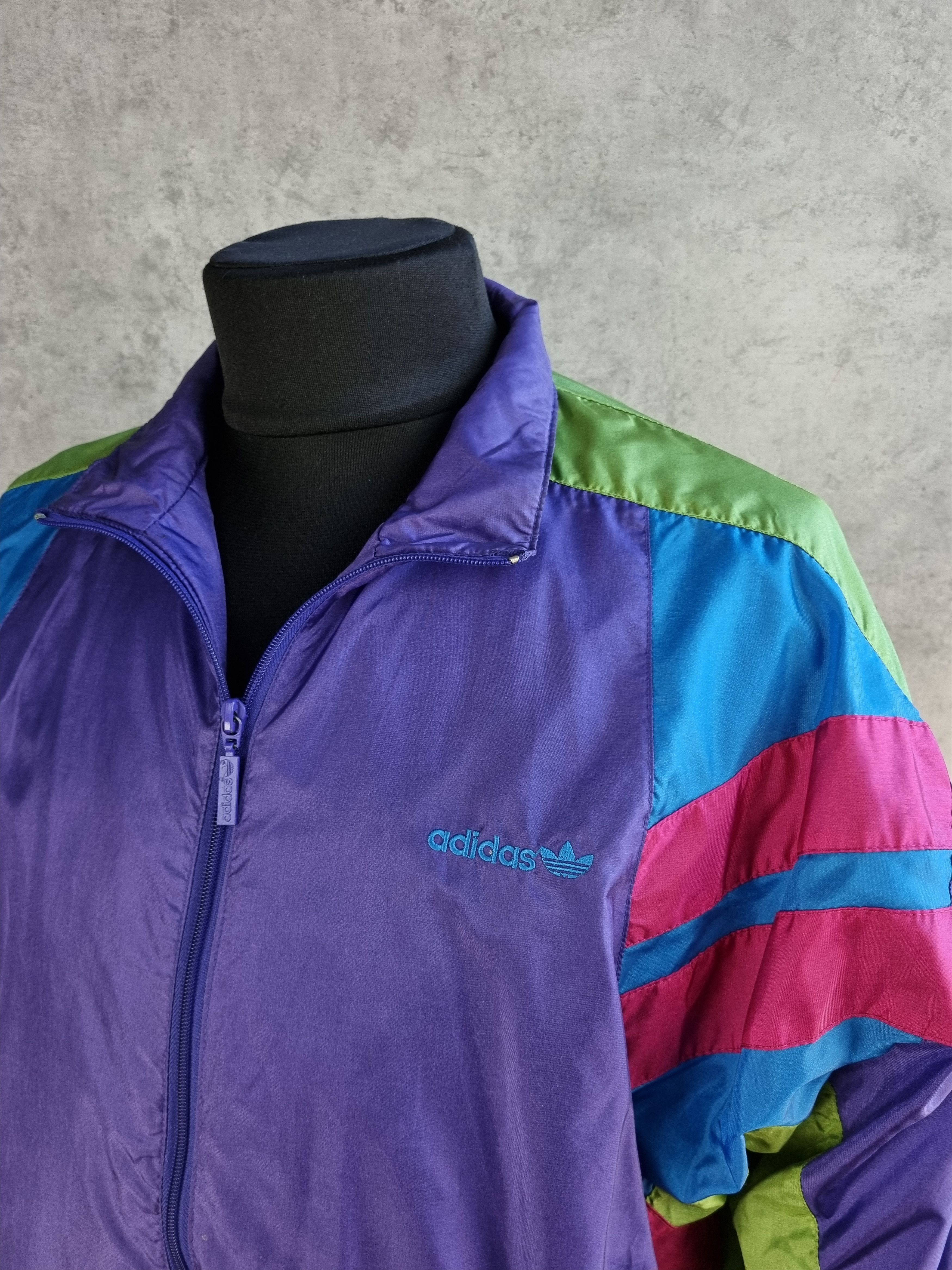 Adidas × Vintage 90s ADIDAS Electric Psychedelic Nylon Light Track Jacket Size US L / EU 52-54 / 3 - 1 Thumbnail