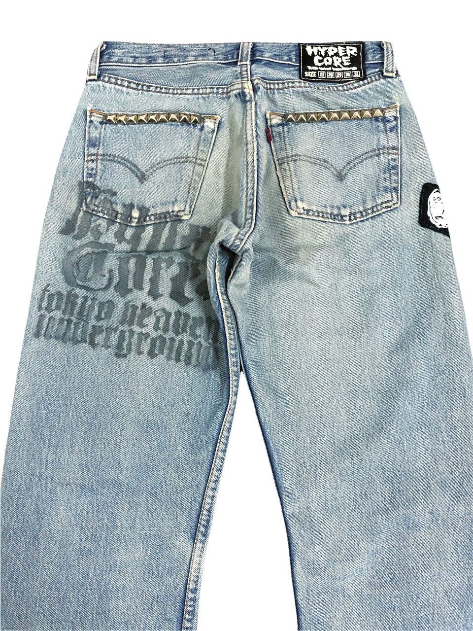 Vintage Vintage Levis Distressed Custom Patch Punk Jeans Size US 27 - 4 Thumbnail