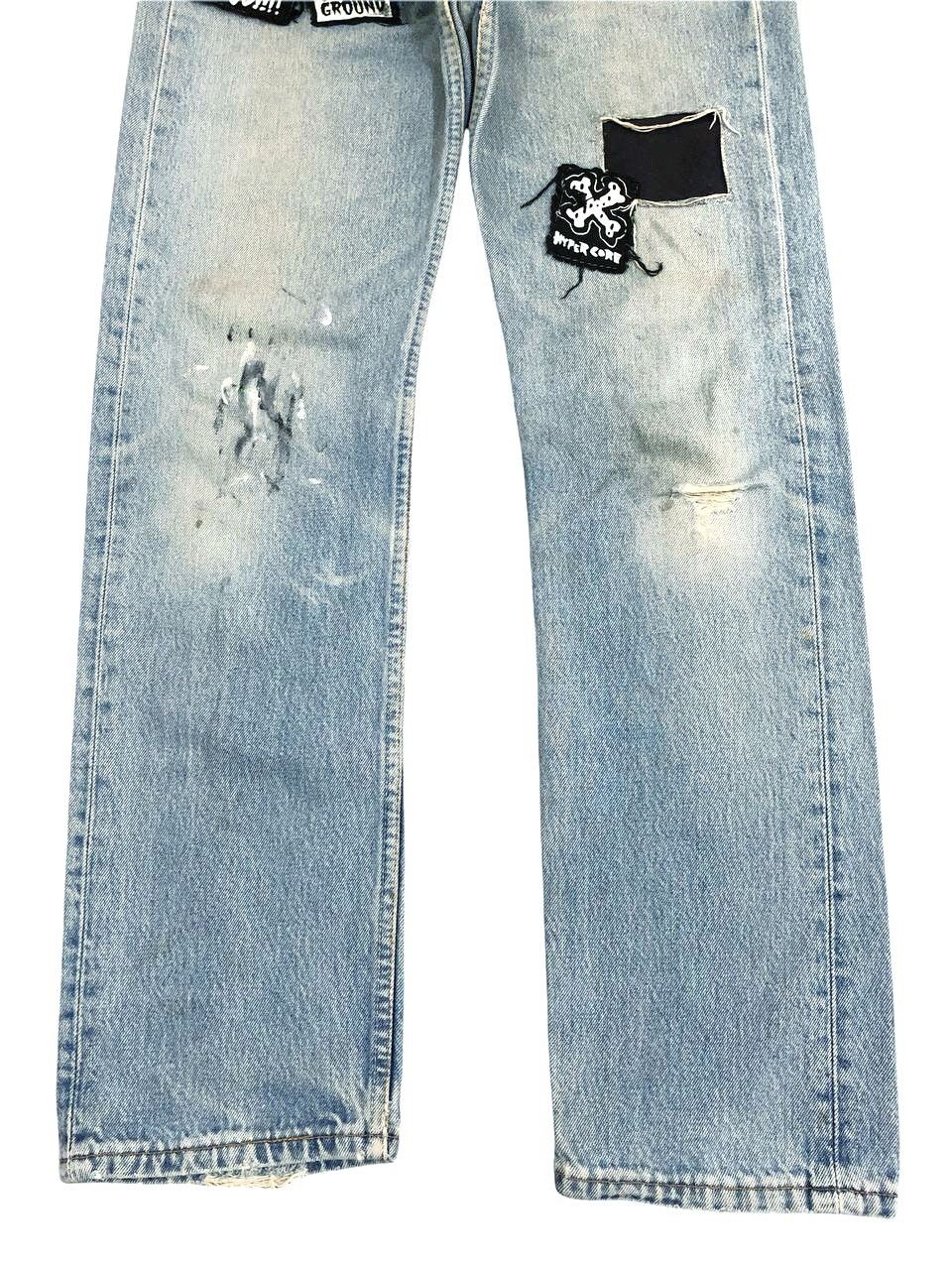 Vintage Vintage Levis Distressed Custom Patch Punk Jeans Size US 27 - 5 Thumbnail