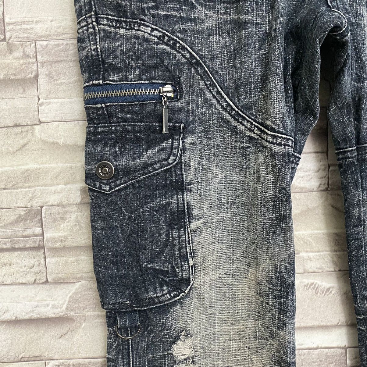 Japanese Brand Japanese Brand LOWBOX Denim Cargo Flare Jeans Size US 32 / EU 48 - 7 Thumbnail