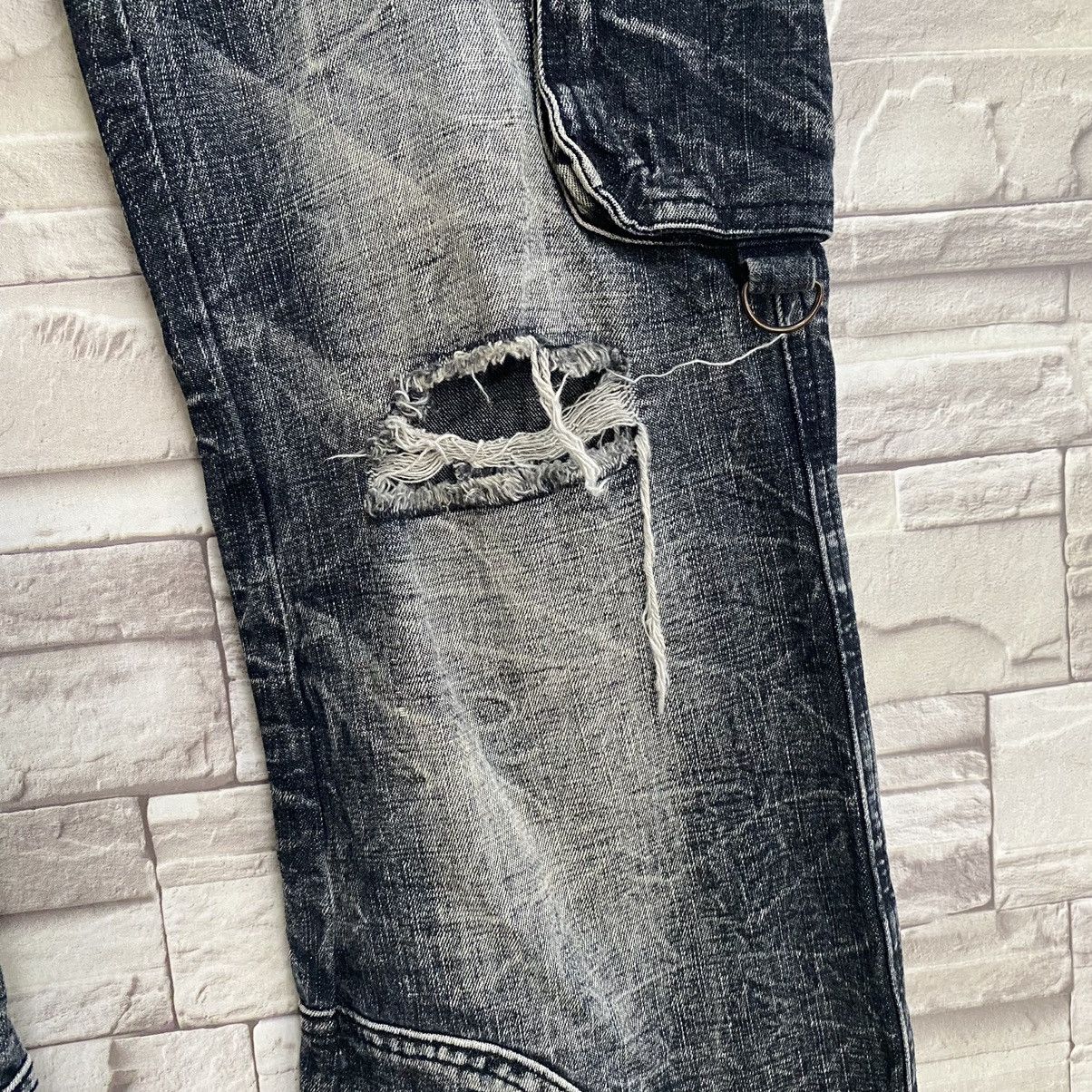 Japanese Brand Japanese Brand LOWBOX Denim Cargo Flare Jeans Size US 32 / EU 48 - 9 Thumbnail