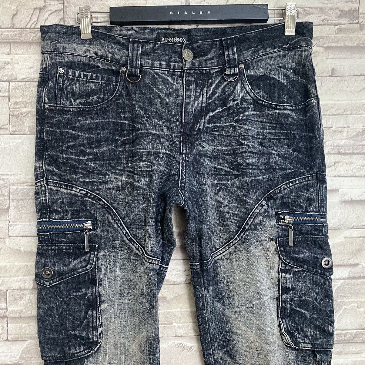 Japanese Brand Japanese Brand LOWBOX Denim Cargo Flare Jeans Size US 32 / EU 48 - 4 Thumbnail