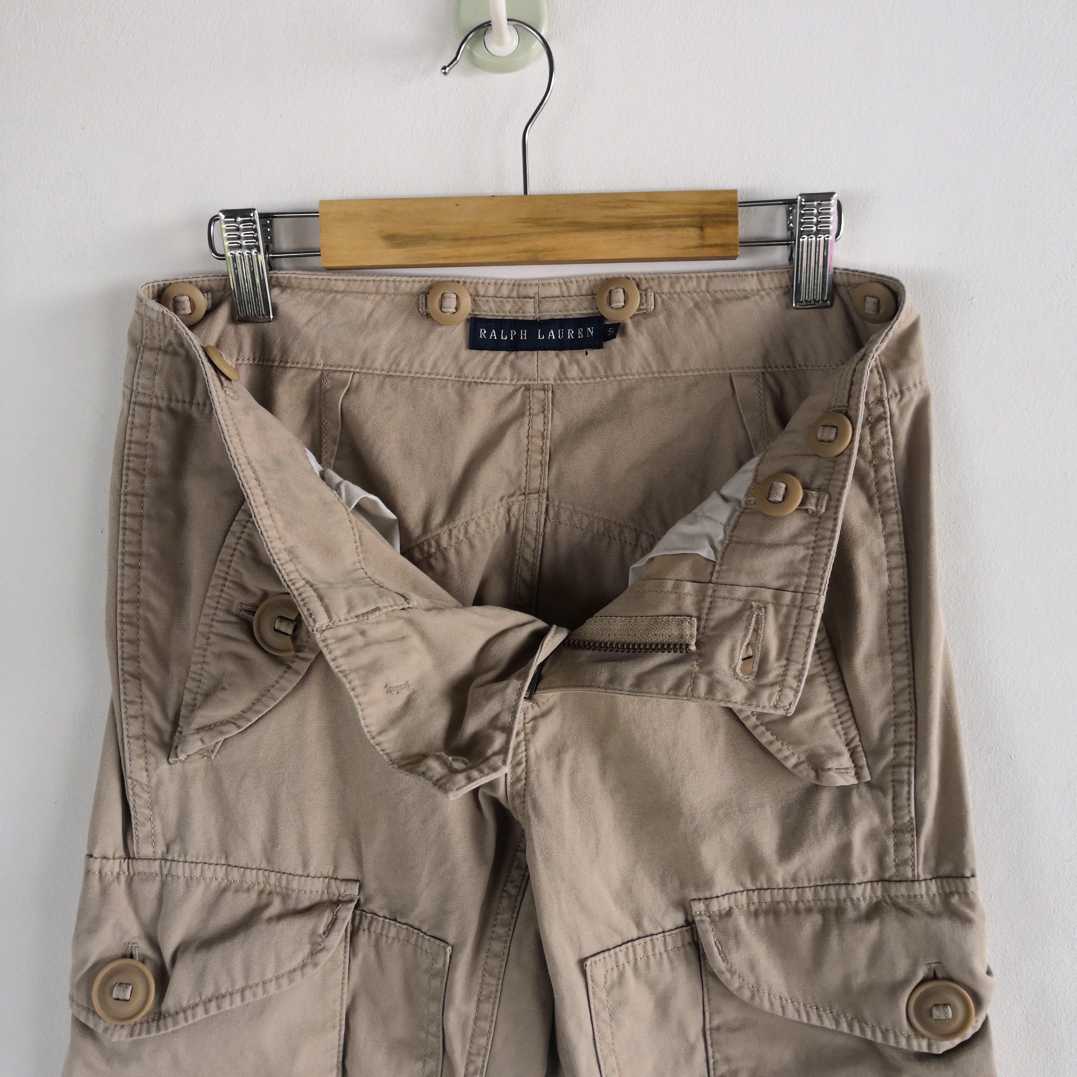 Ralph Lauren × Vintage Ralph Lauren Cargo Pants Multi Pocket Bondage Trousers Size 26" / US 2 / IT 38 - 14 Thumbnail