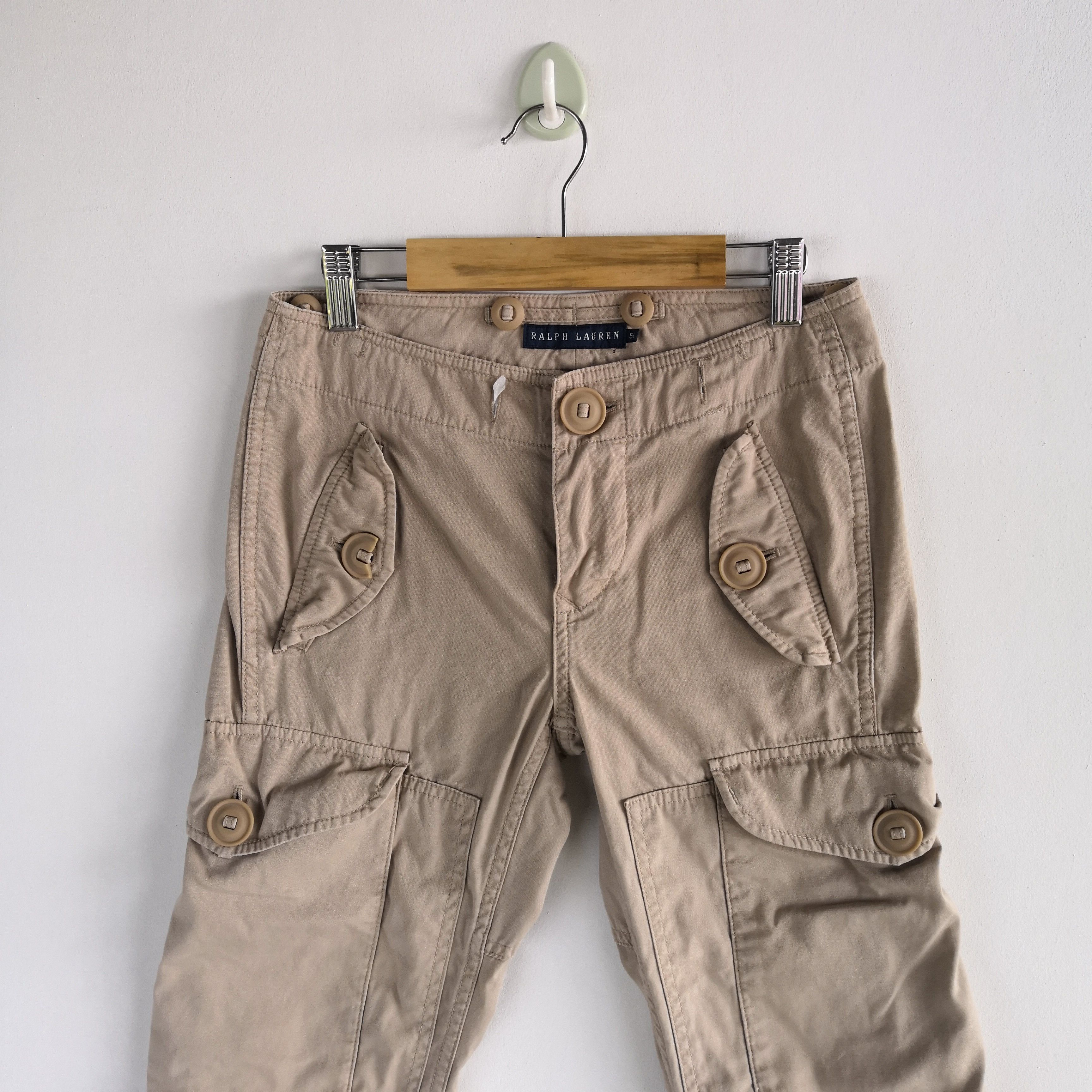 Ralph Lauren × Vintage Ralph Lauren Cargo Pants Multi Pocket Bondage Trousers Size 26" / US 2 / IT 38 - 4 Thumbnail