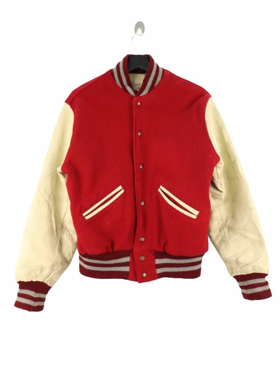 image of Dehen 1920 x Varsity Jacket Vintage 50's Dehen Varsity Letterman Leather Wool Jacket (Size Medium)