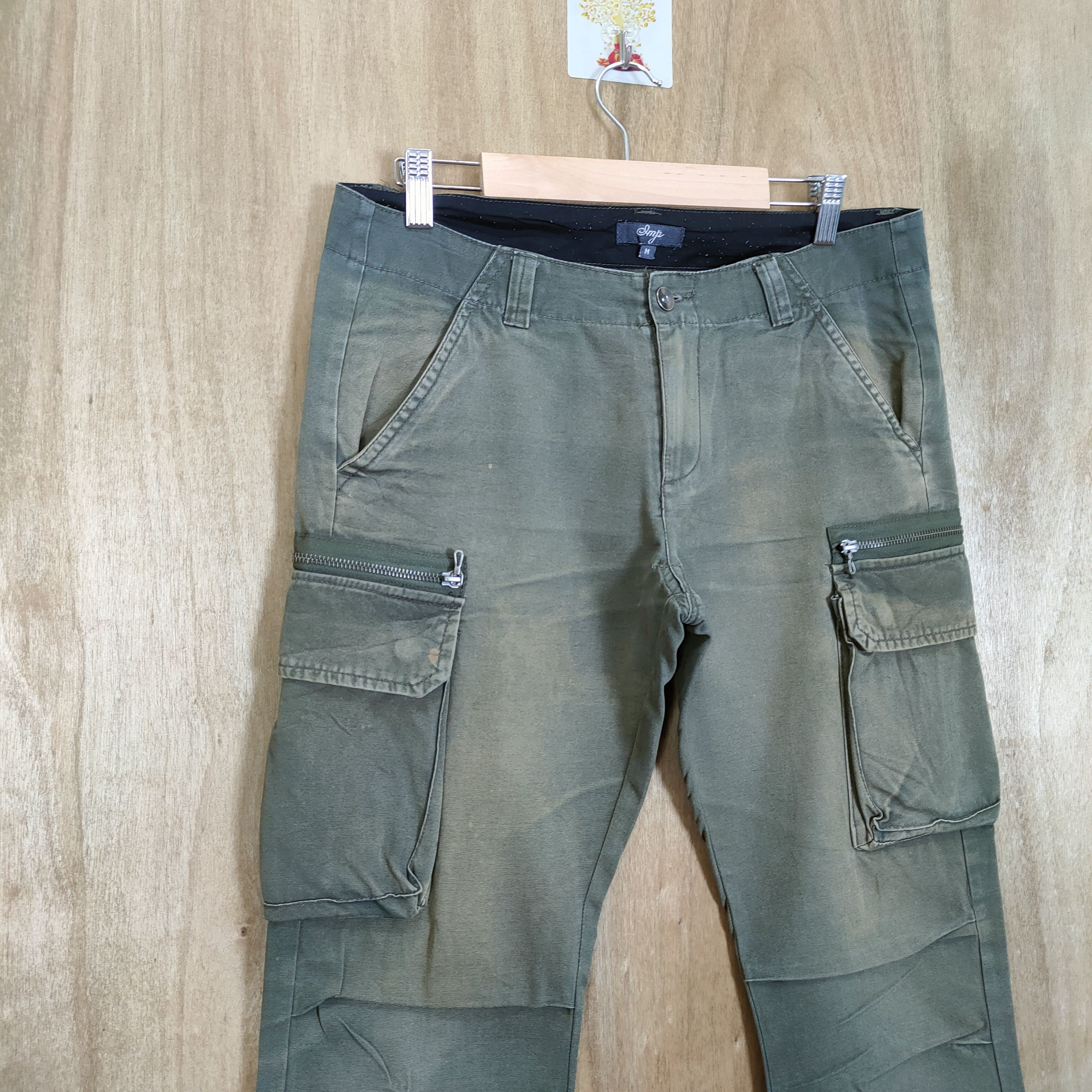 Japanese Brand × Vintage VINTAGE SMP FADED BOOTCUT FLARE CARGO PANTS Size US 32 / EU 48 - 4 Thumbnail