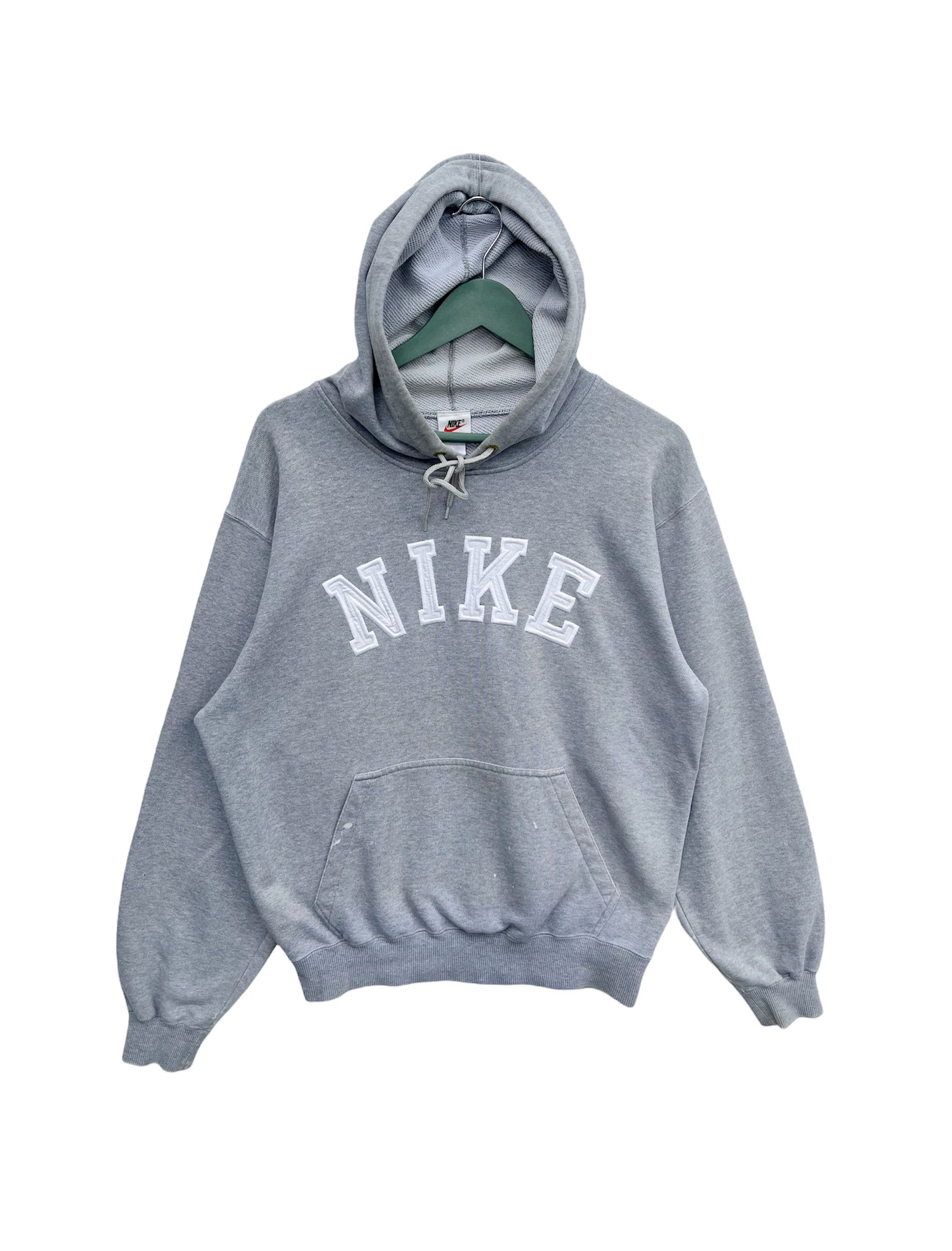 Nike × Vintage Vintage 90s Nike Spellout Hoodie Size US L / EU 52-54 / 3 - 1 Thumbnail
