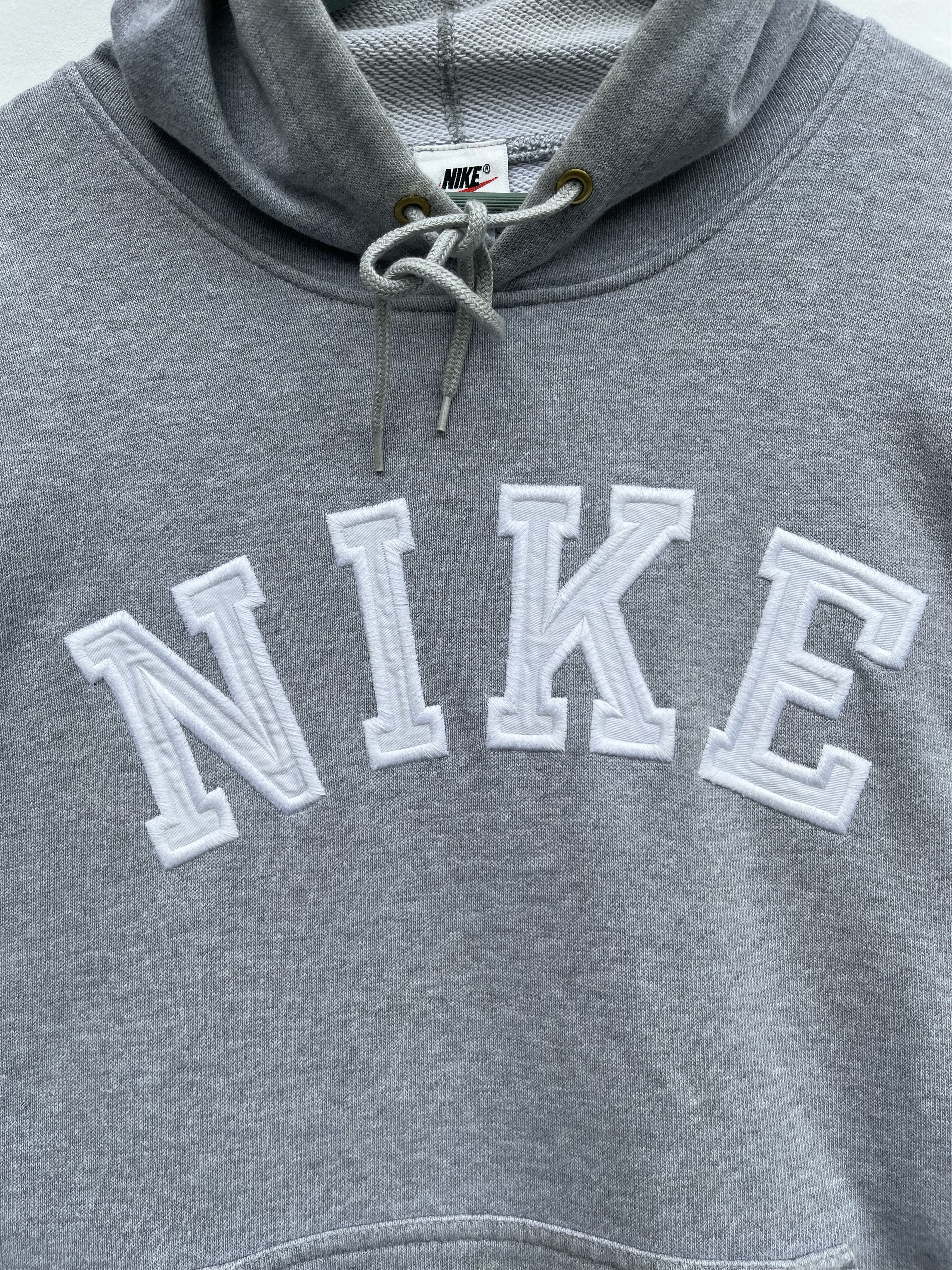 Nike × Vintage Vintage 90s Nike Spellout Hoodie Size US L / EU 52-54 / 3 - 3 Thumbnail
