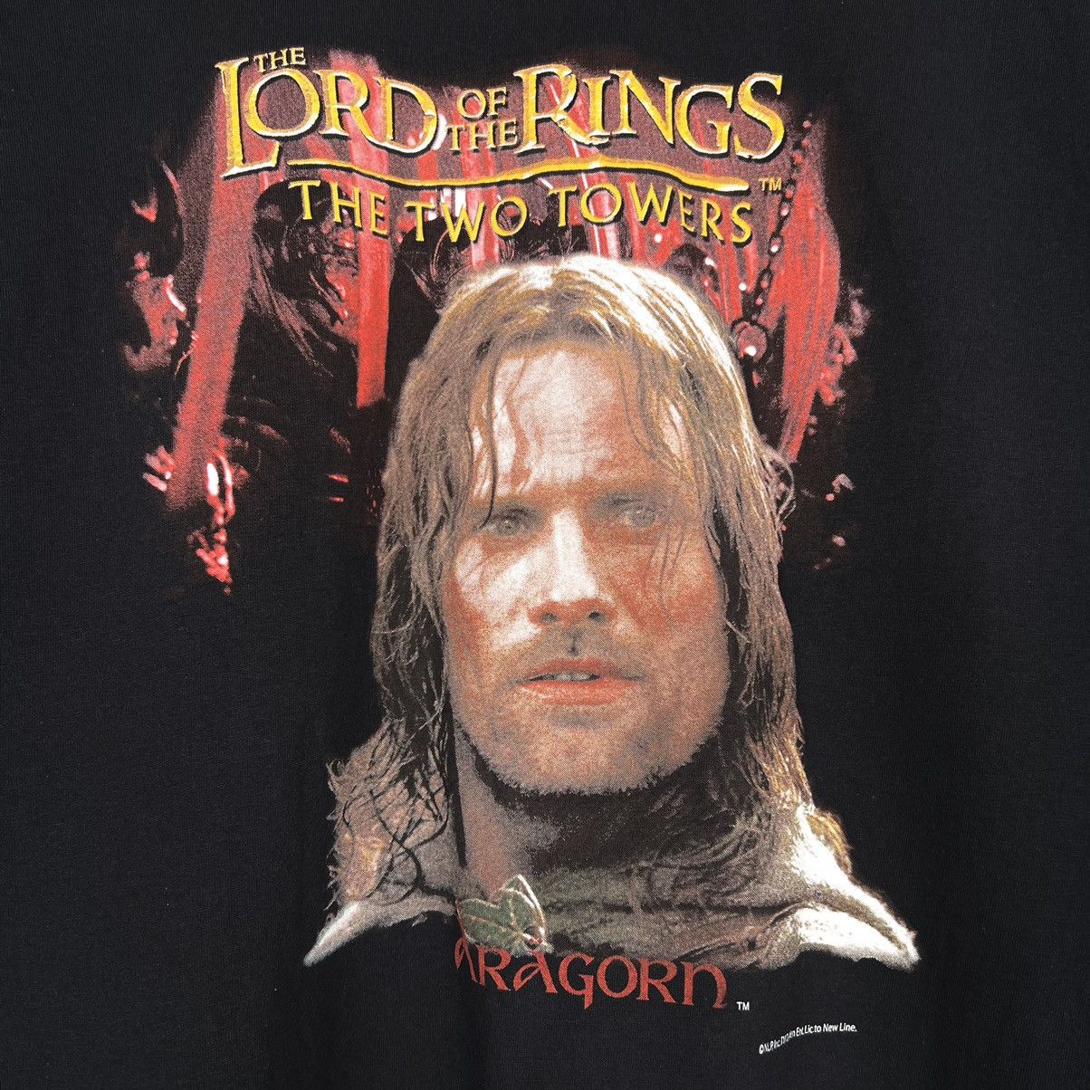 Vintage Vintage 2003 Lord Of The Rings Two Towers ‘Aragorn’ T Shirt Size US L / EU 52-54 / 3 - 3 Thumbnail