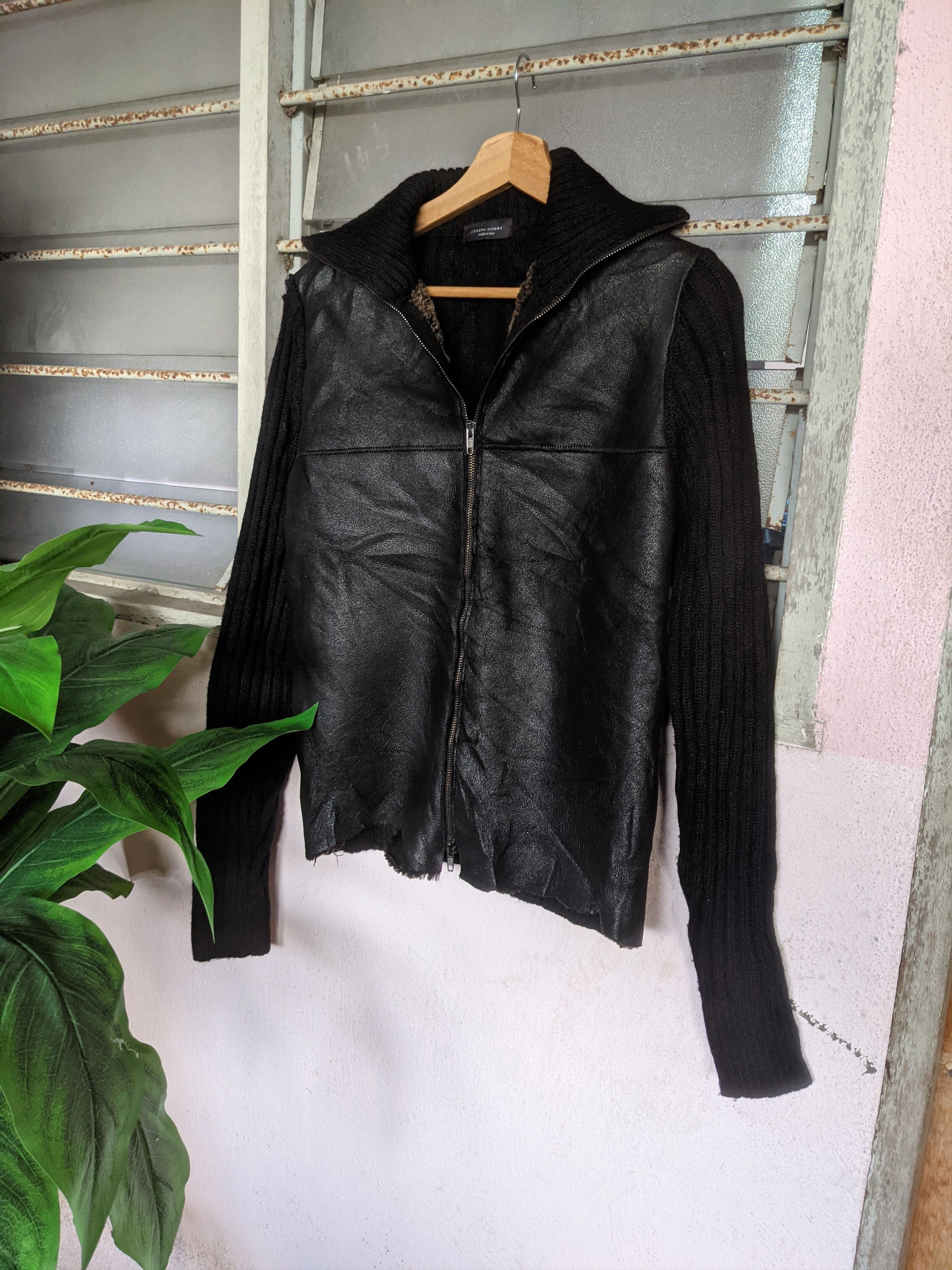 Designer × JOSEPH HOMME ⚡️Rare⚡️ Joseph Homme Leather Knit Sweater Size M / US 6-8 / IT 42-44 - 1 Thumbnail