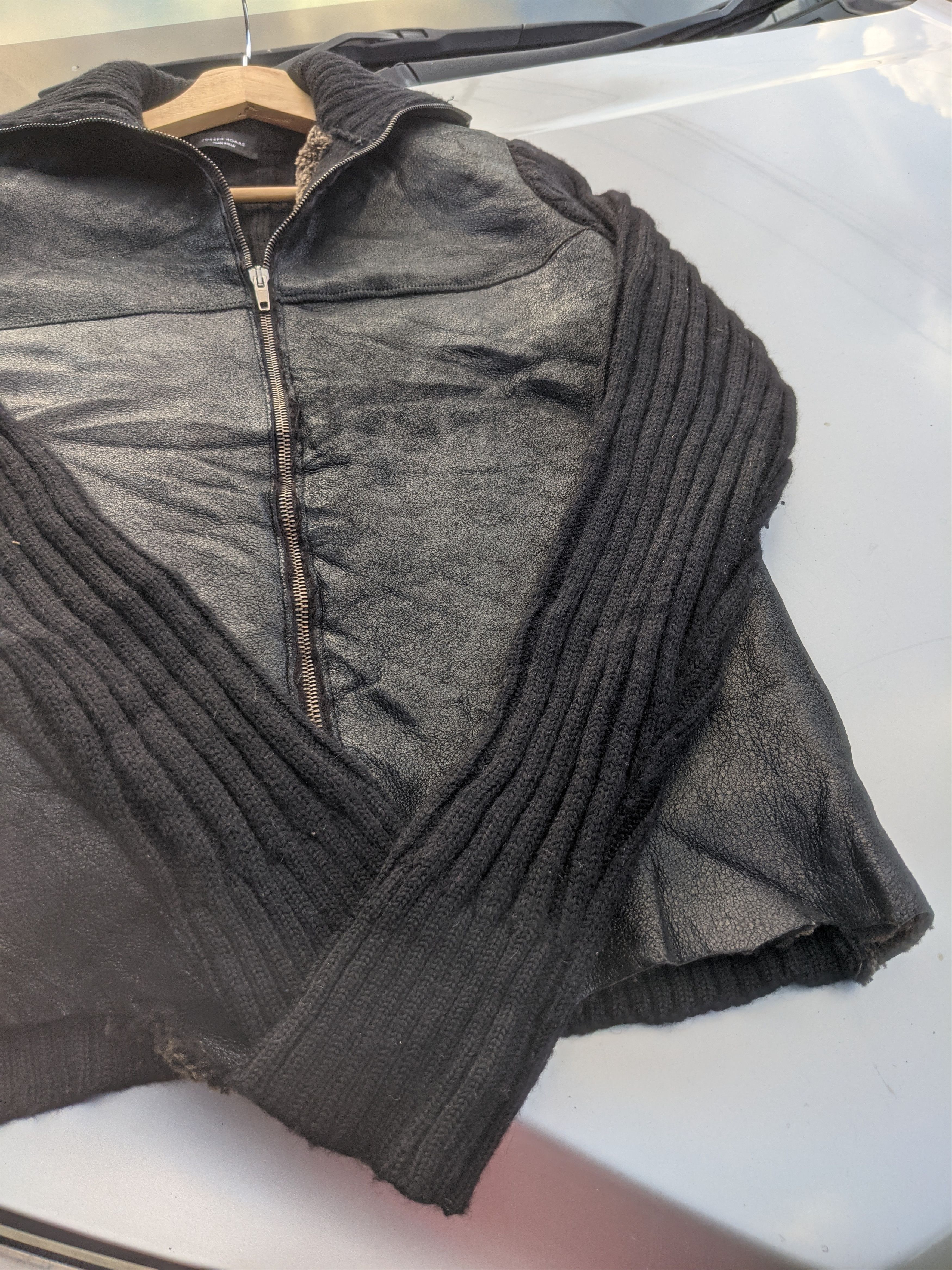 Designer × JOSEPH HOMME ⚡️Rare⚡️ Joseph Homme Leather Knit Sweater Size M / US 6-8 / IT 42-44 - 6 Thumbnail