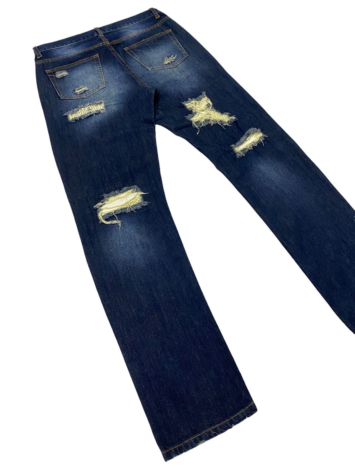 Japanese Brand Nice Design‼️“NYLAUS” Ripped Distressed Denim Pants Size US 32 / EU 48 - 19 Thumbnail