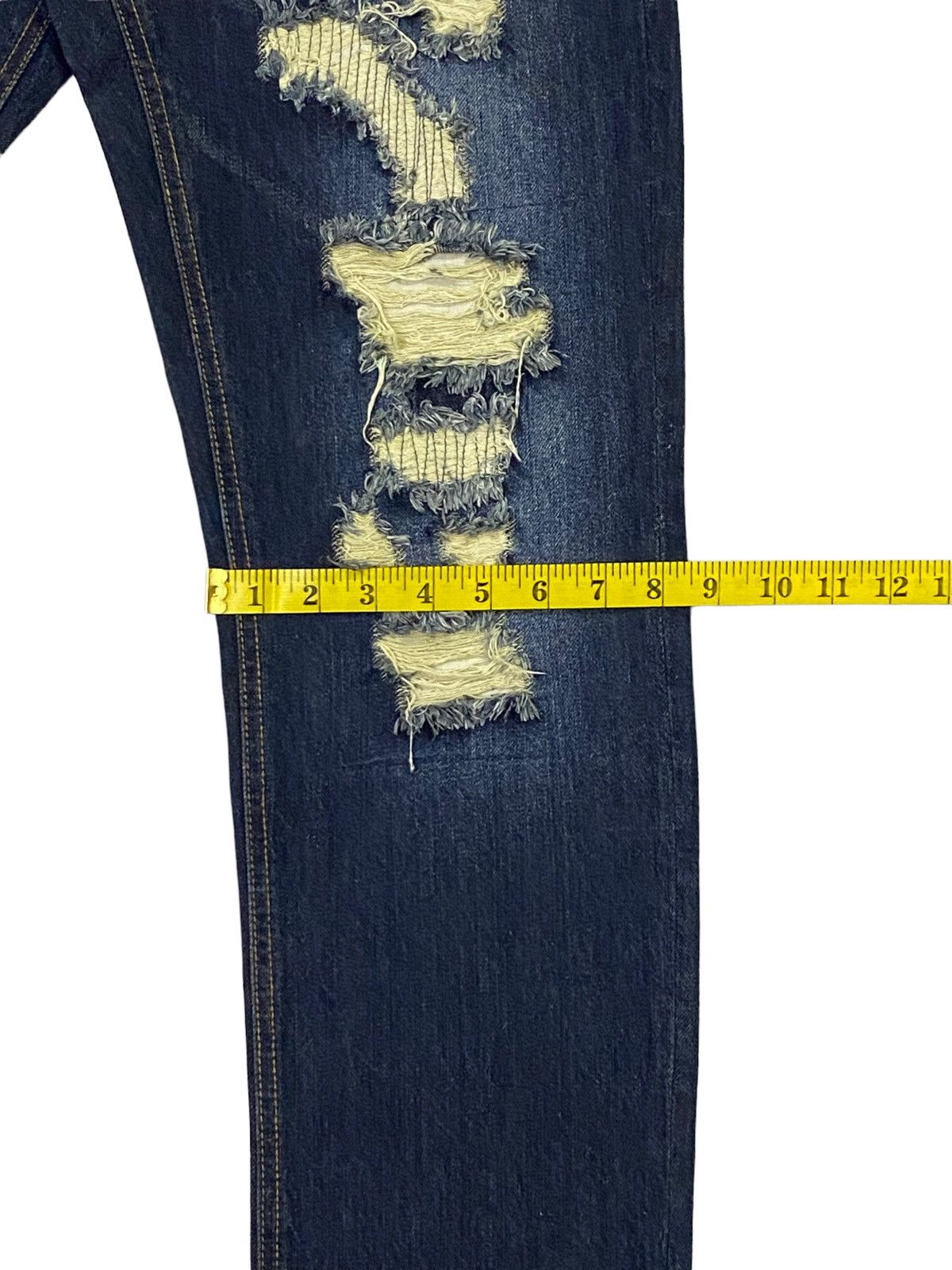 Japanese Brand Nice Design‼️“NYLAUS” Ripped Distressed Denim Pants Size US 32 / EU 48 - 9 Thumbnail