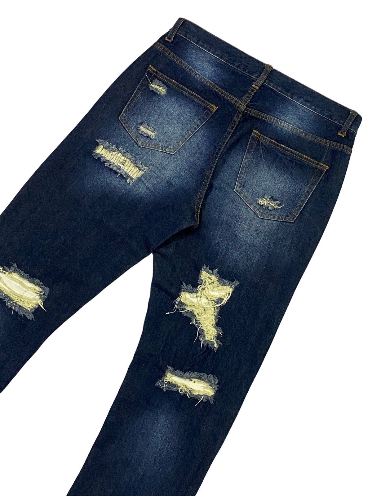Japanese Brand Nice Design‼️“NYLAUS” Ripped Distressed Denim Pants Size US 32 / EU 48 - 18 Thumbnail