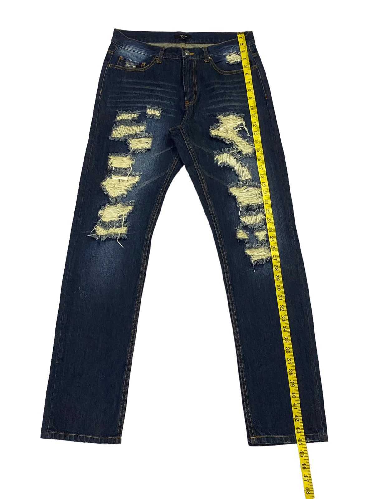 Japanese Brand Nice Design‼️“NYLAUS” Ripped Distressed Denim Pants Size US 32 / EU 48 - 6 Thumbnail