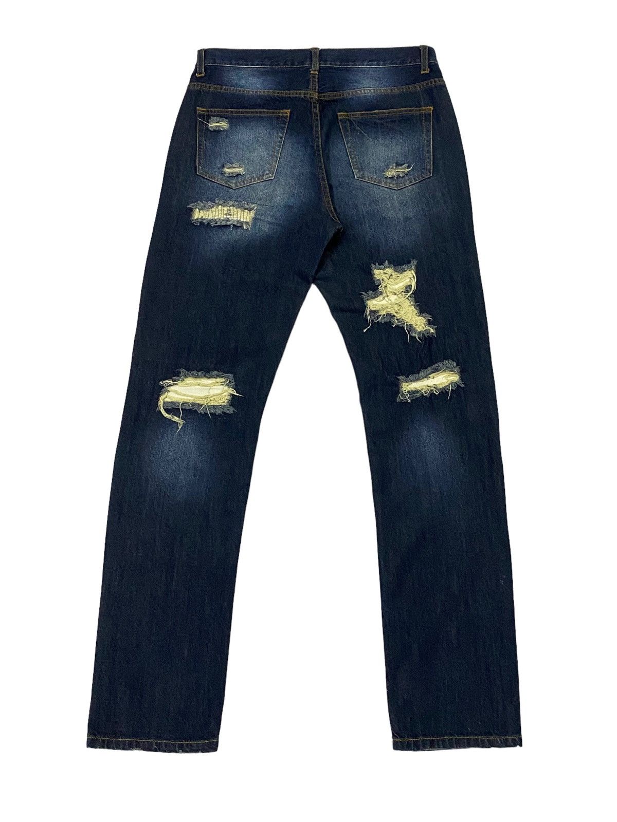 Japanese Brand Nice Design‼️“NYLAUS” Ripped Distressed Denim Pants Size US 32 / EU 48 - 3 Thumbnail